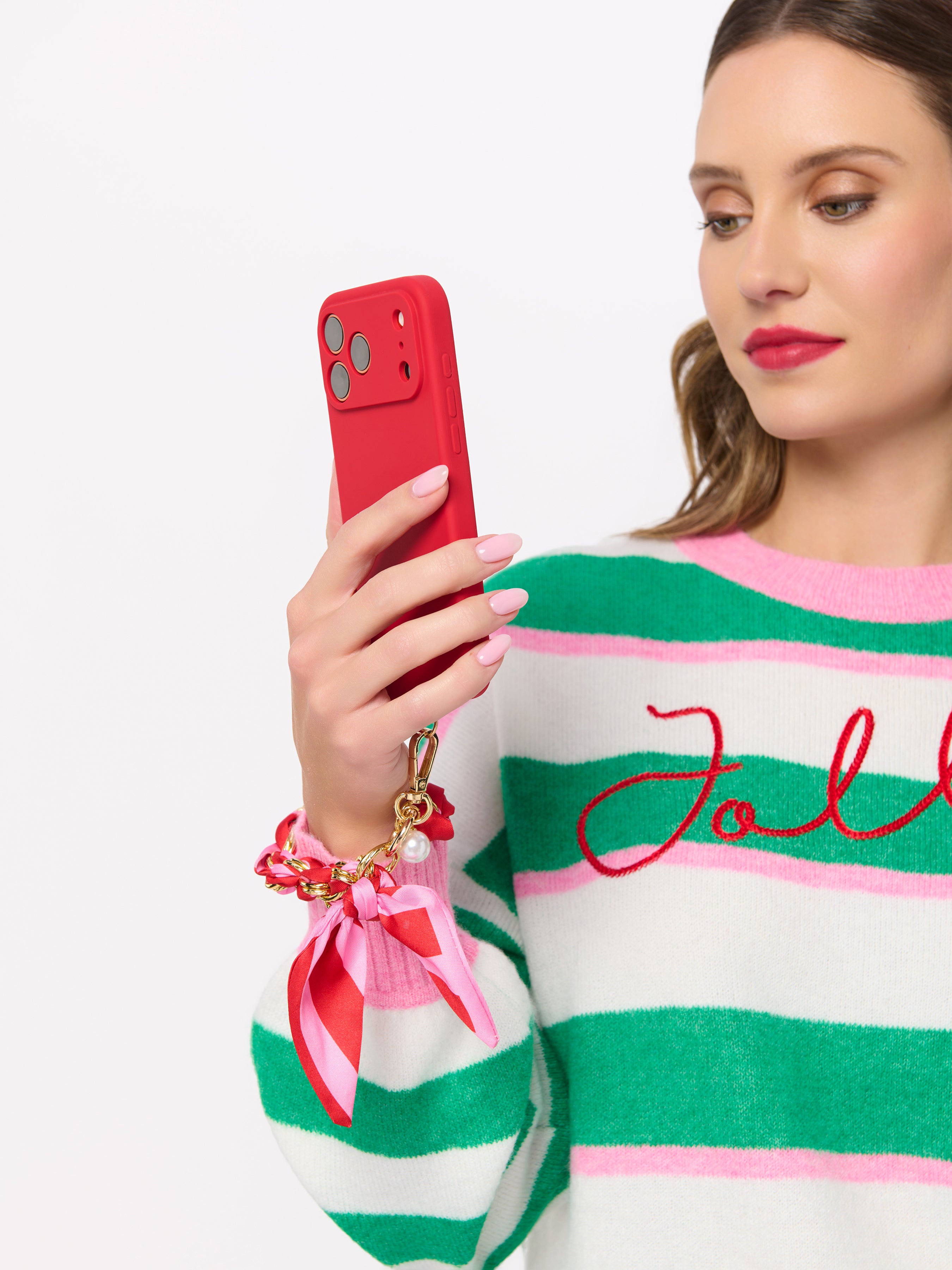 Shiraleah Stripe Phone Wristlet PINK / OS