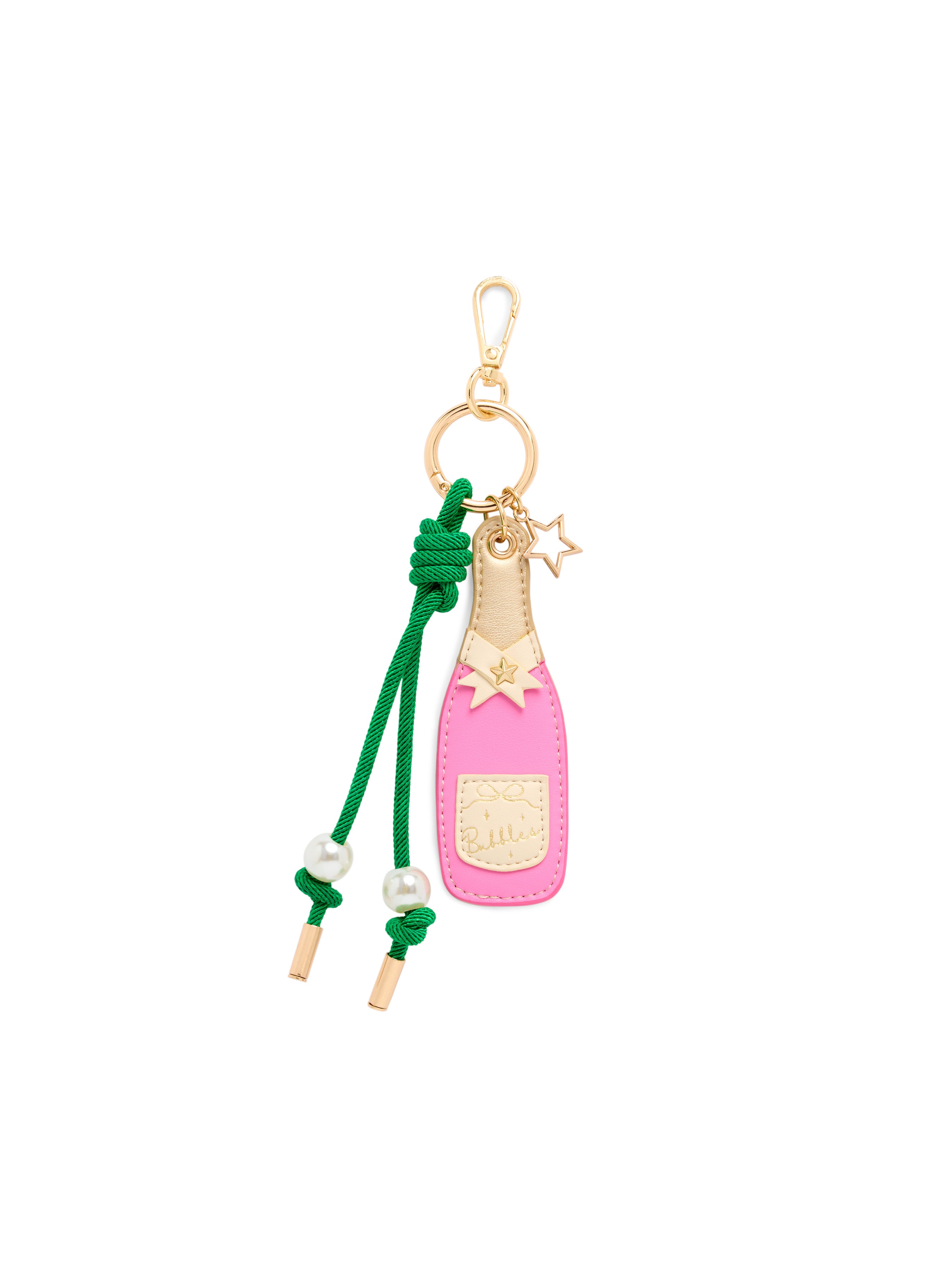 Shiraleah Champagne Bottle Bag Charm/Key Ring PINK / OS