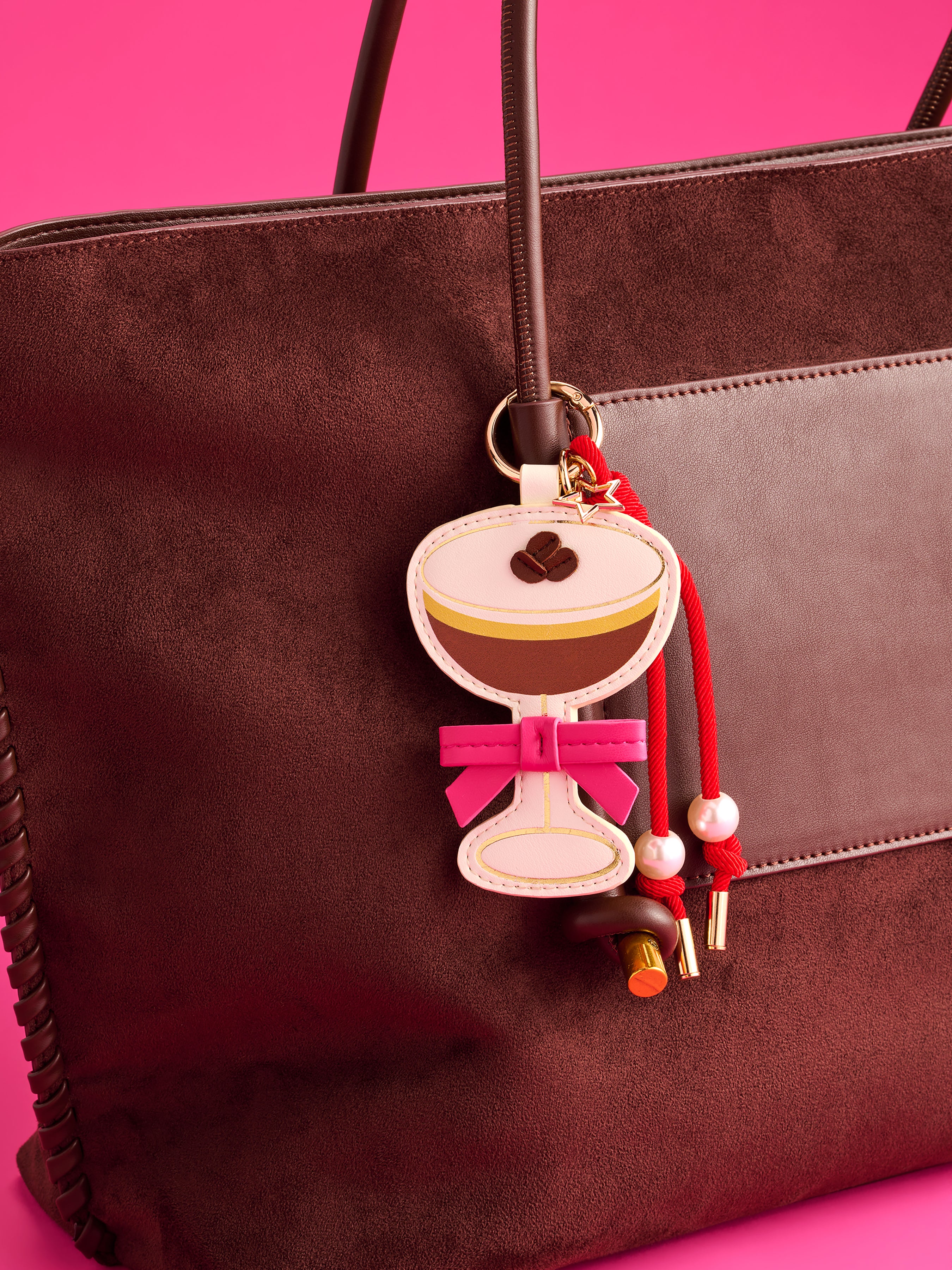 Shiraleah Espresso Martini Bag Charm/Key Ring, Multi