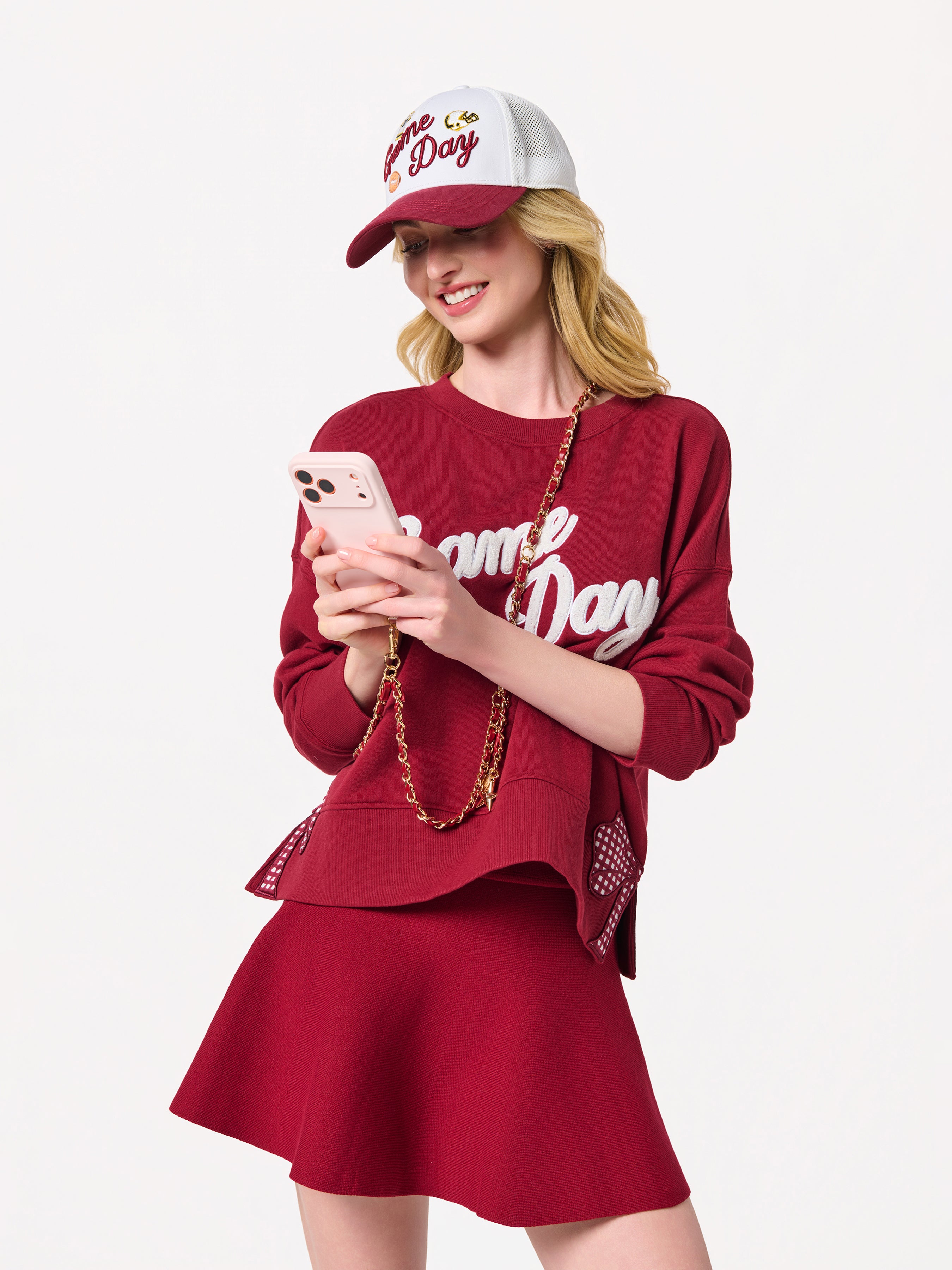 Shiraleah Taylor Cross-Body Phone Chain BURGUNDY / OS