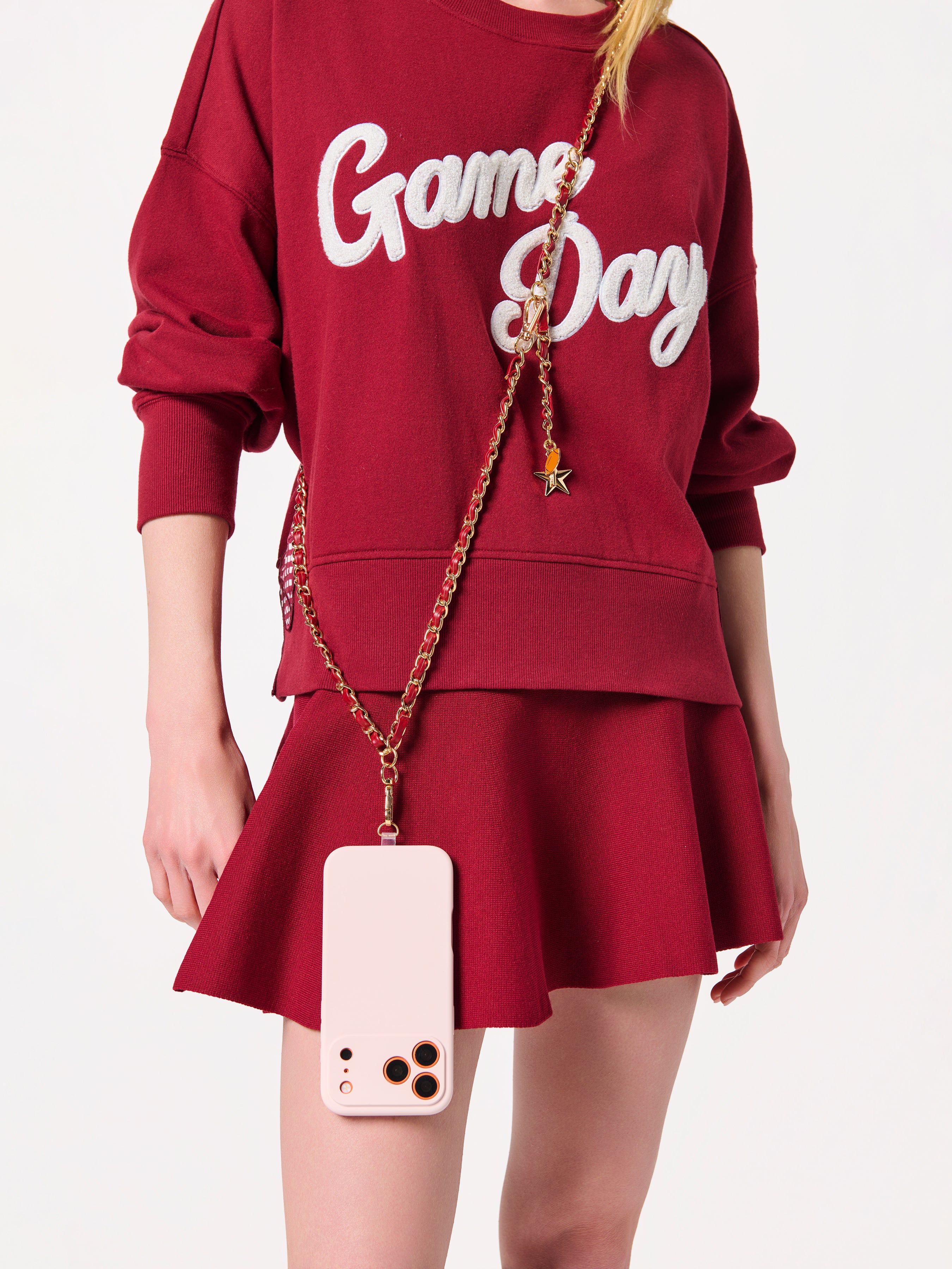 Shiraleah Taylor Cross-Body Phone Chain BURGUNDY / OS