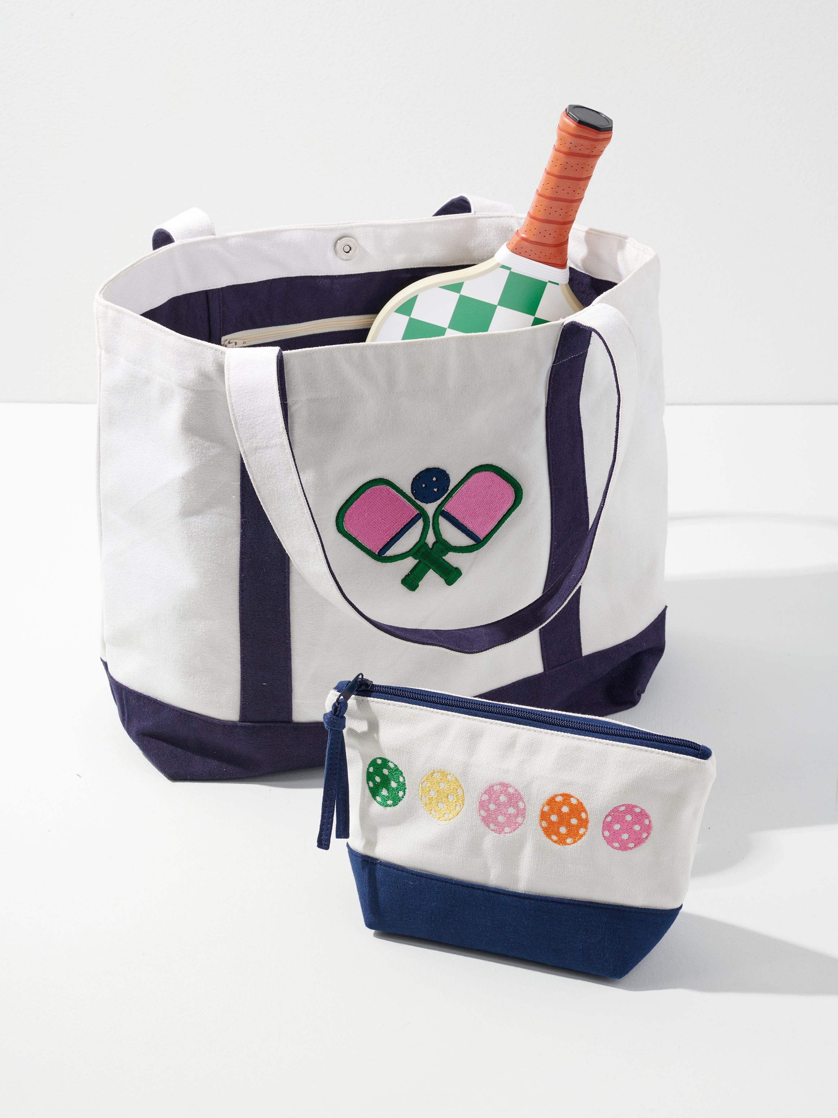 Shiraleah Pickleball Paddles Tote, Ivory