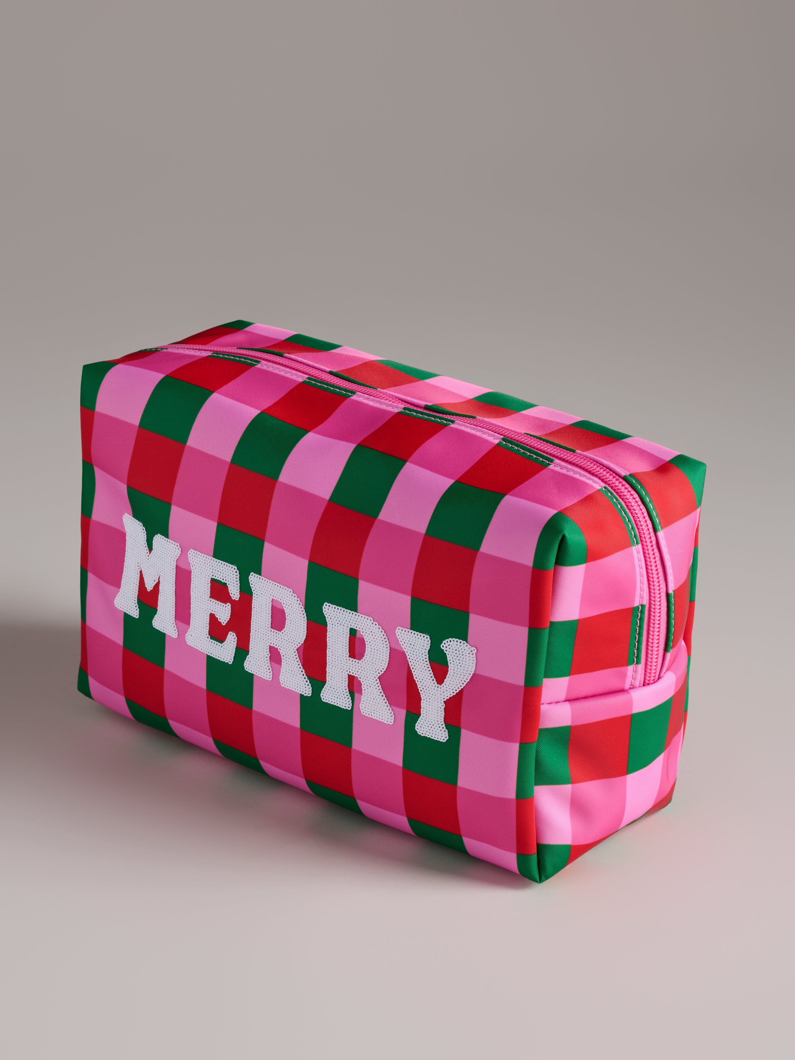 Shiraleah Cara Checkered "Merry" Zip Pouch, Multi