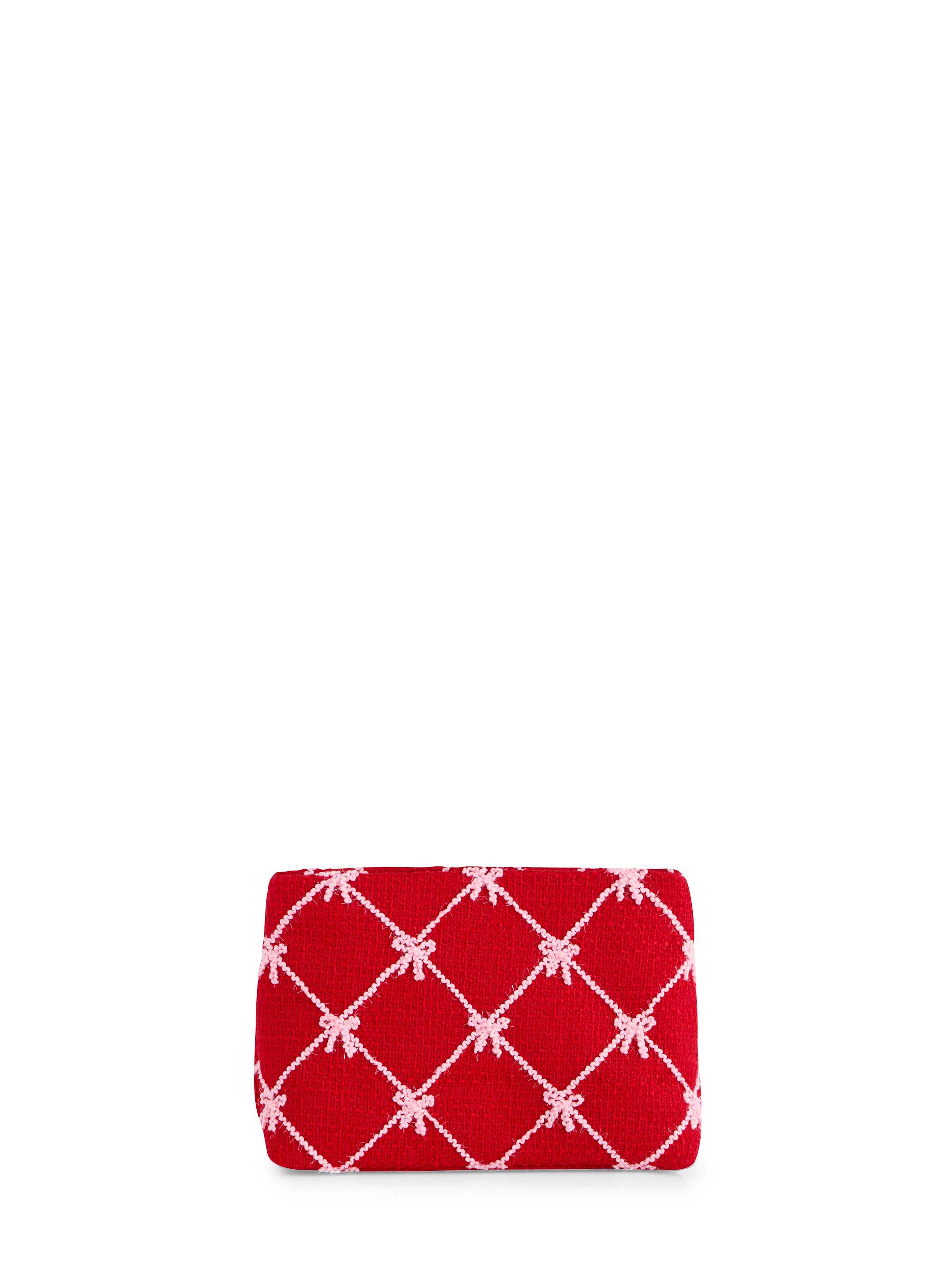 Shiraleah Tinsel Bow Zip Pouch RED