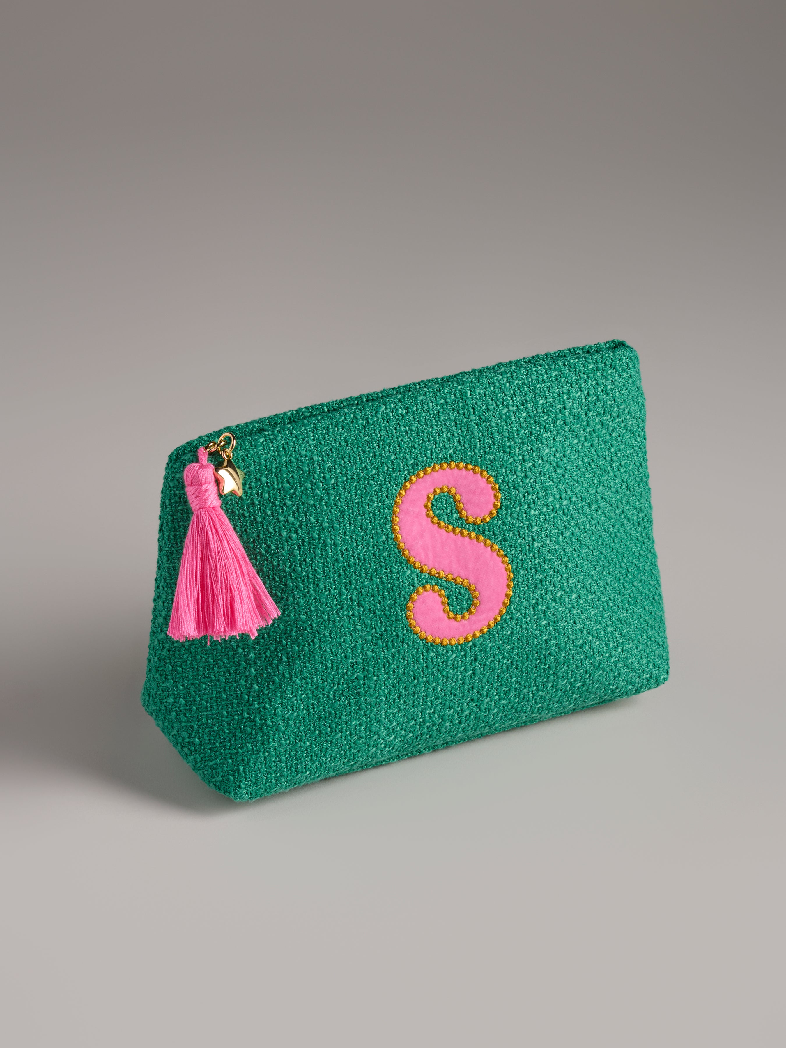 Shiraleah Assorted Set of 9 Mara Initial Zip Pouches, Multi