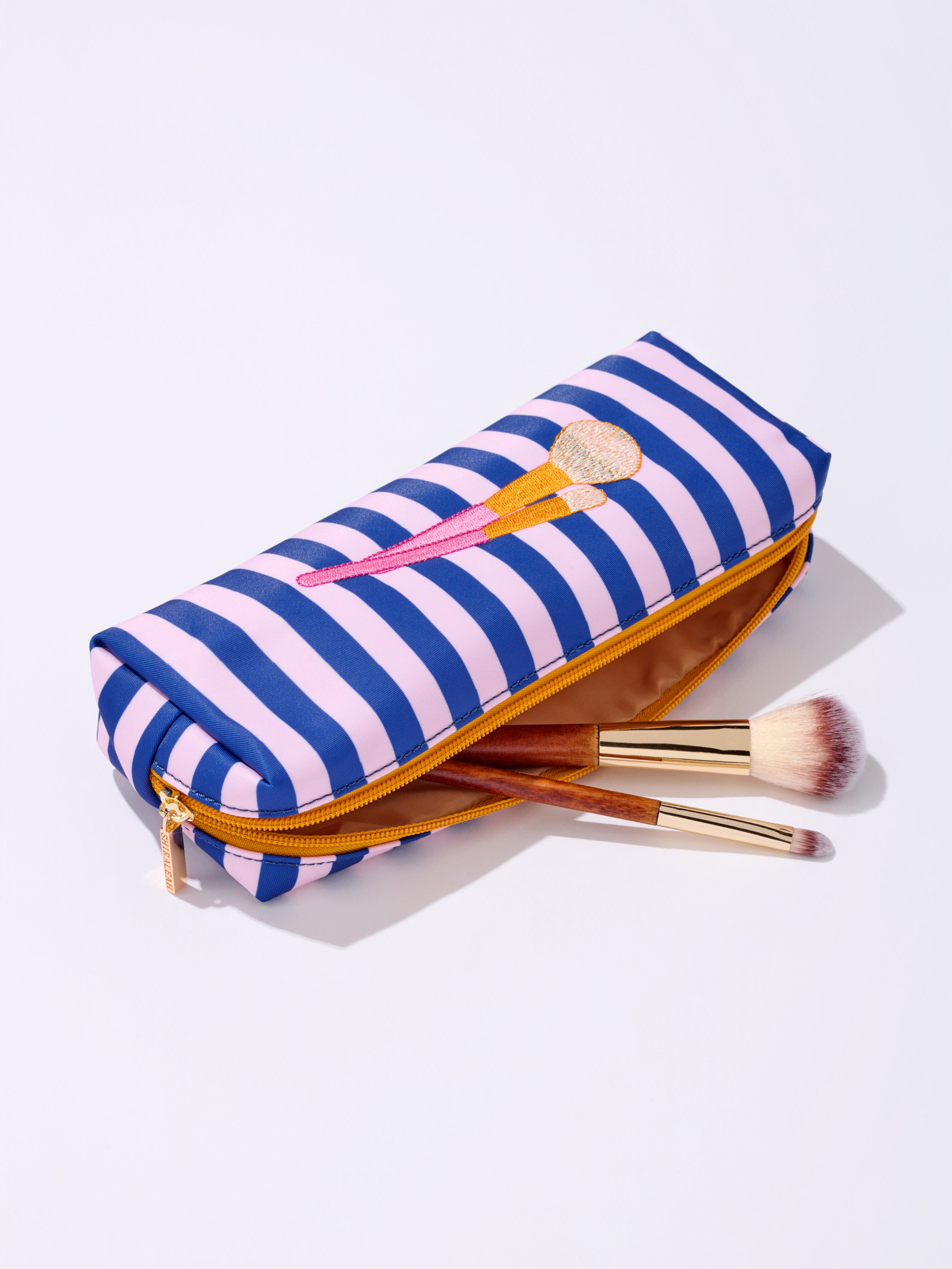 Shiraleah Brush Zip Pouch, Navy