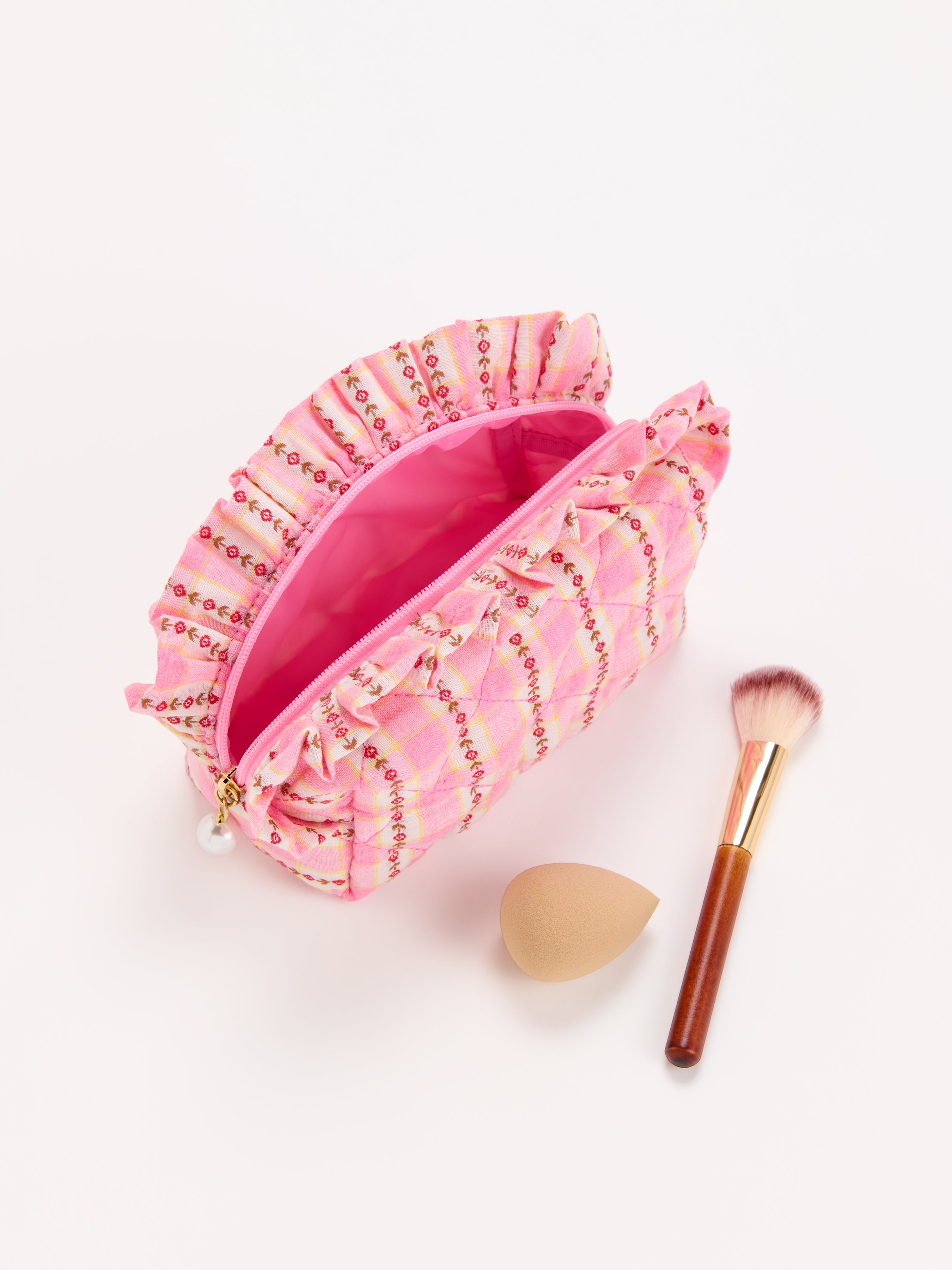 Shiraleah Scarlett Quilted Small Zip Pouch PINK / OS