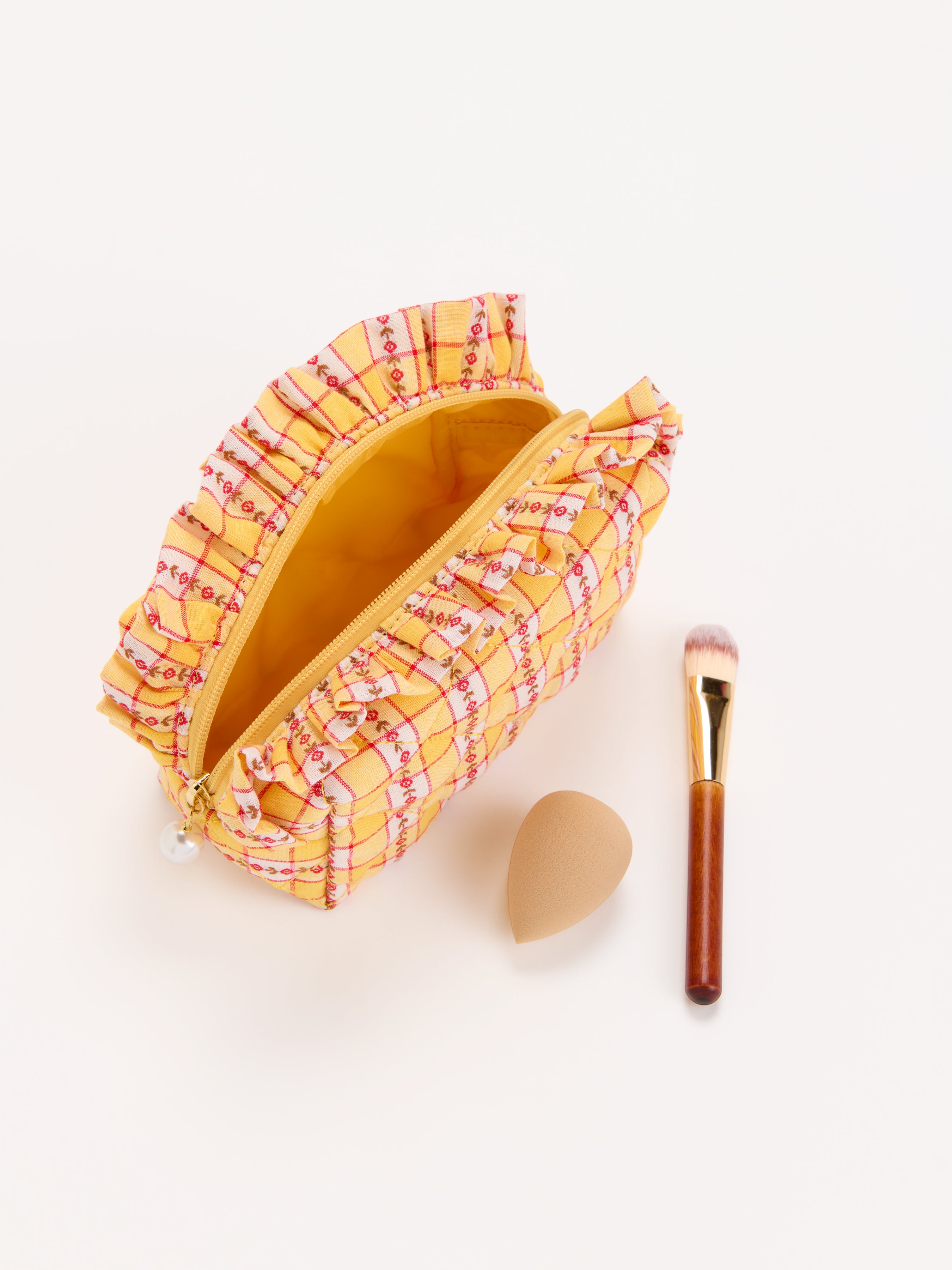 Shiraleah Scarlett Quilted Small Zip Pouch YELLOW / OS