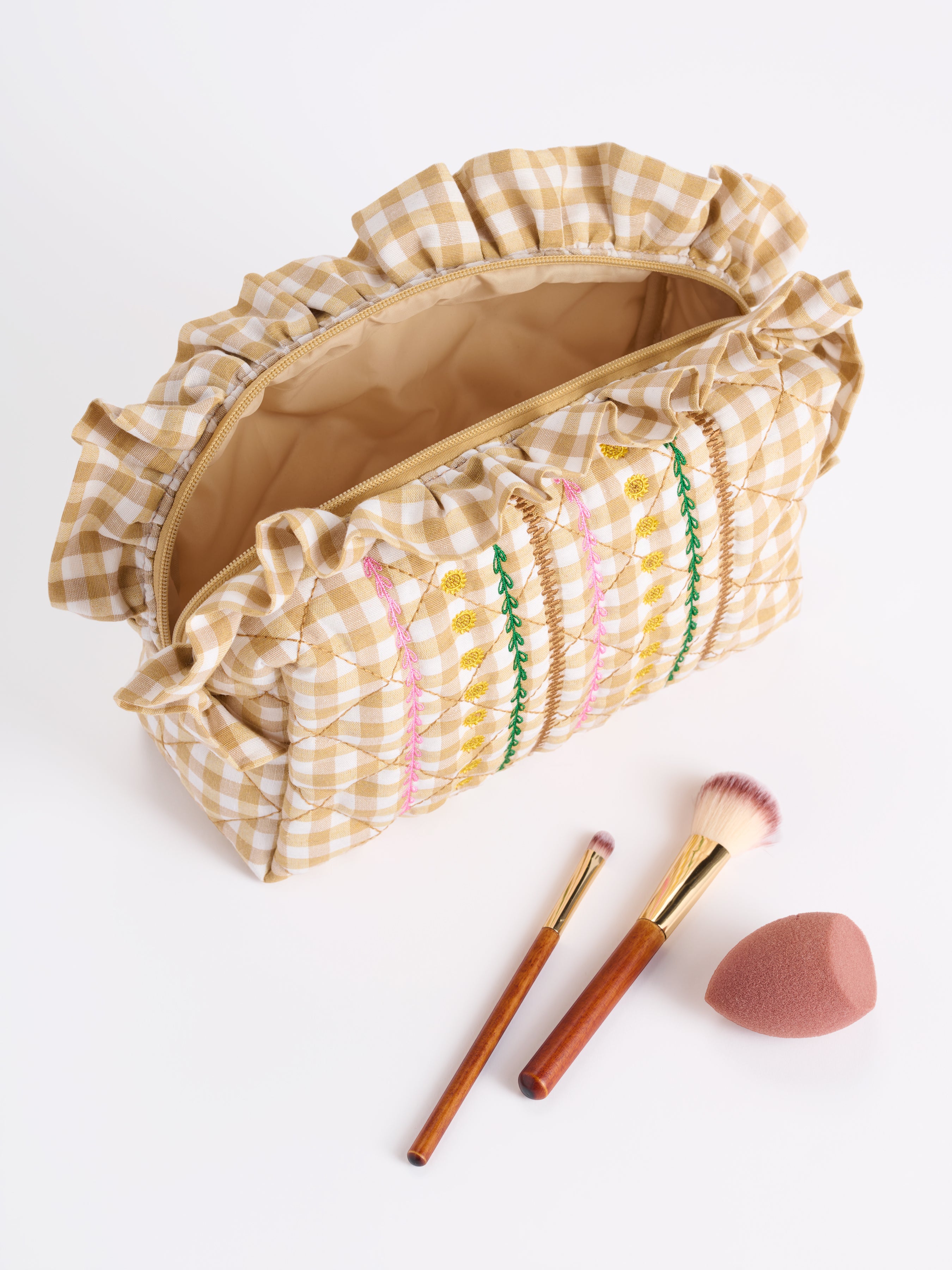 Shiraleah Sienna Quilted Large Zip Pouch BEIGE / OS