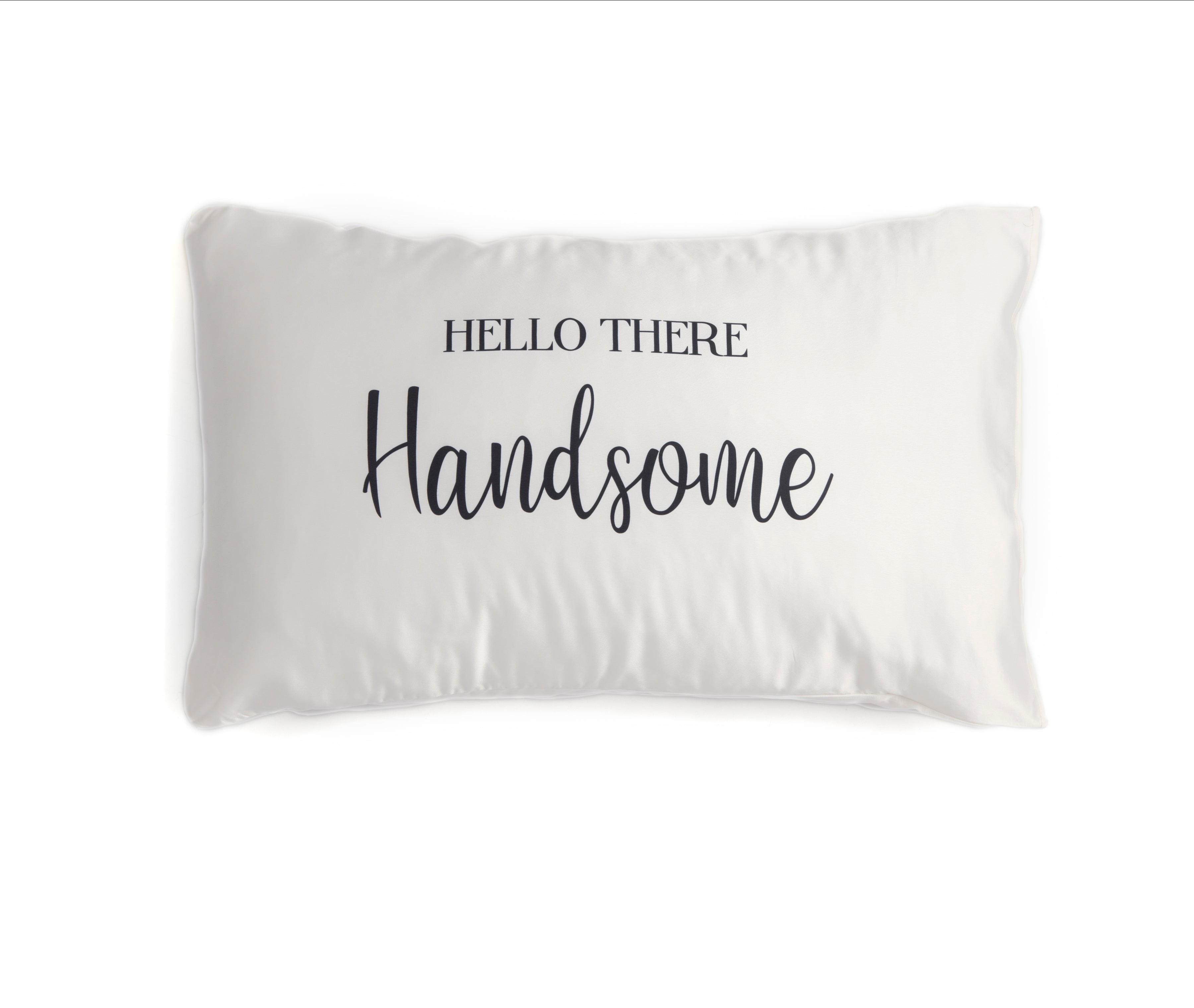 Shiraleah Set Of 2 "Good Morning Gorgeous / Hello There Handsome" Standard Pillow Cases,Ivory