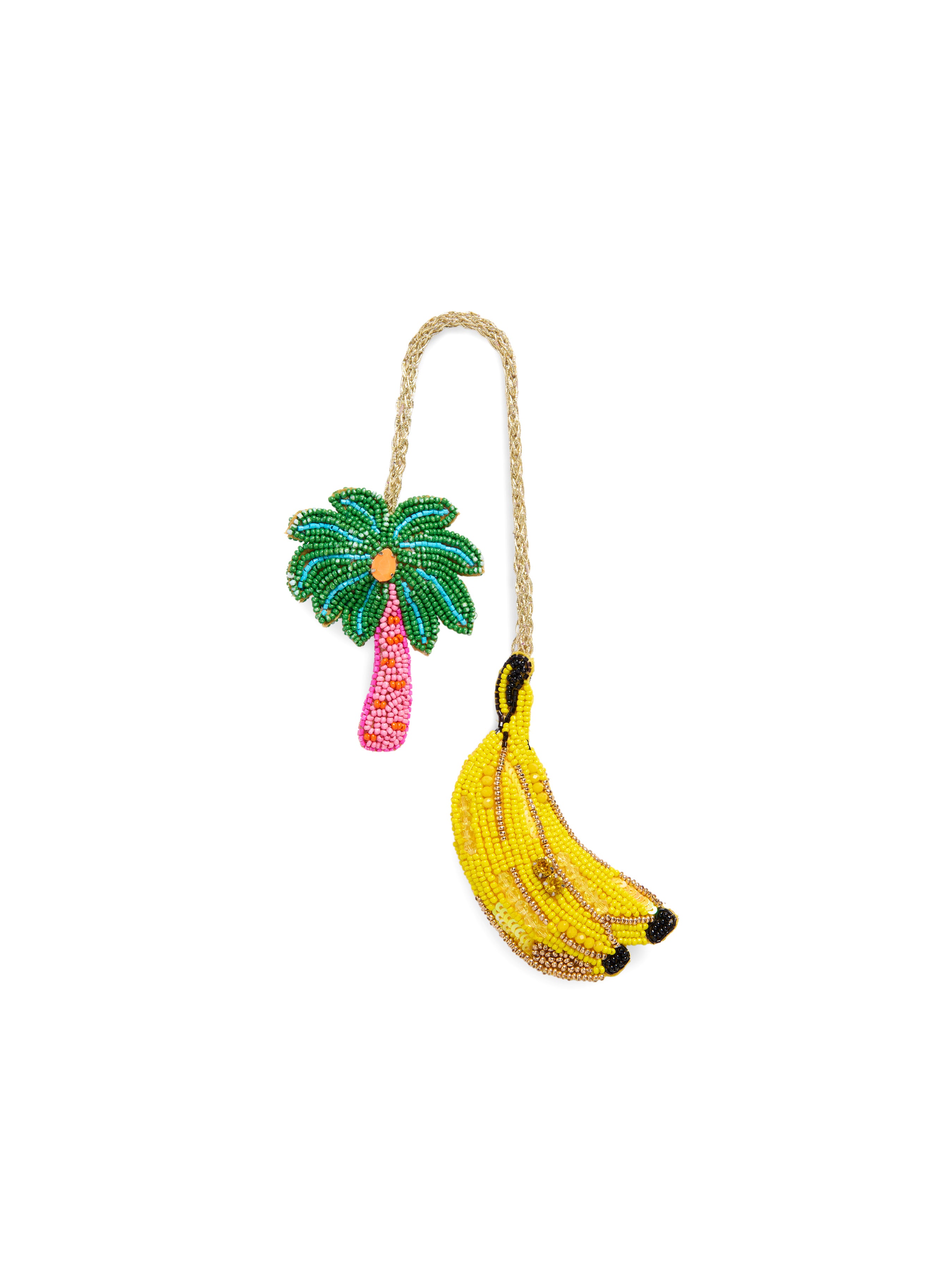 Shiraleah Banana/Palm Tree Beaded Bag Charm, Multi