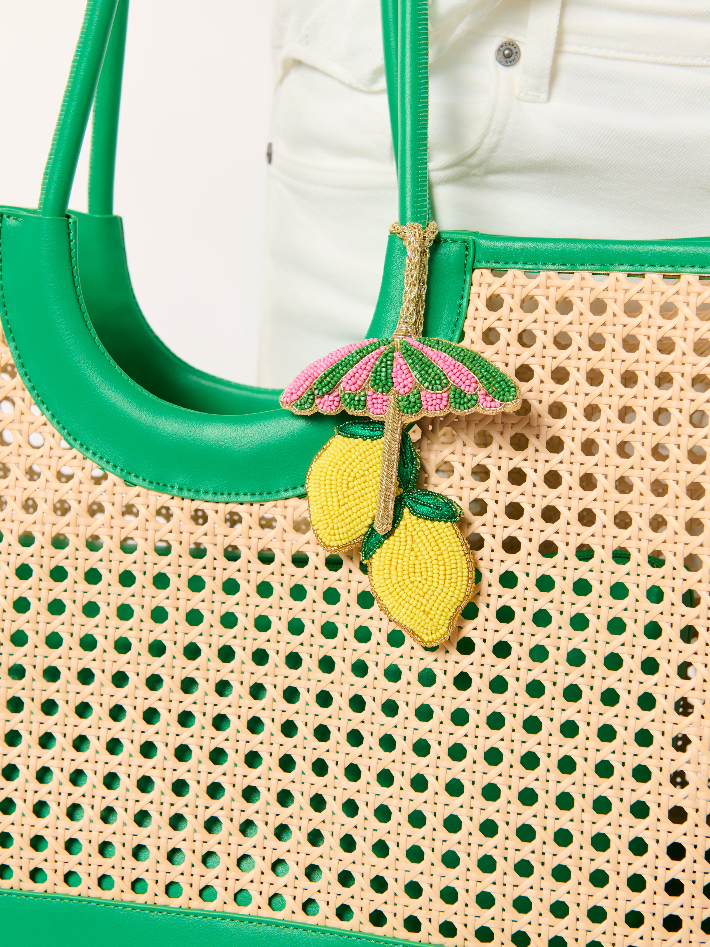 Shiraleah Lemon/Umbrella Beaded Bag Charm, Multi