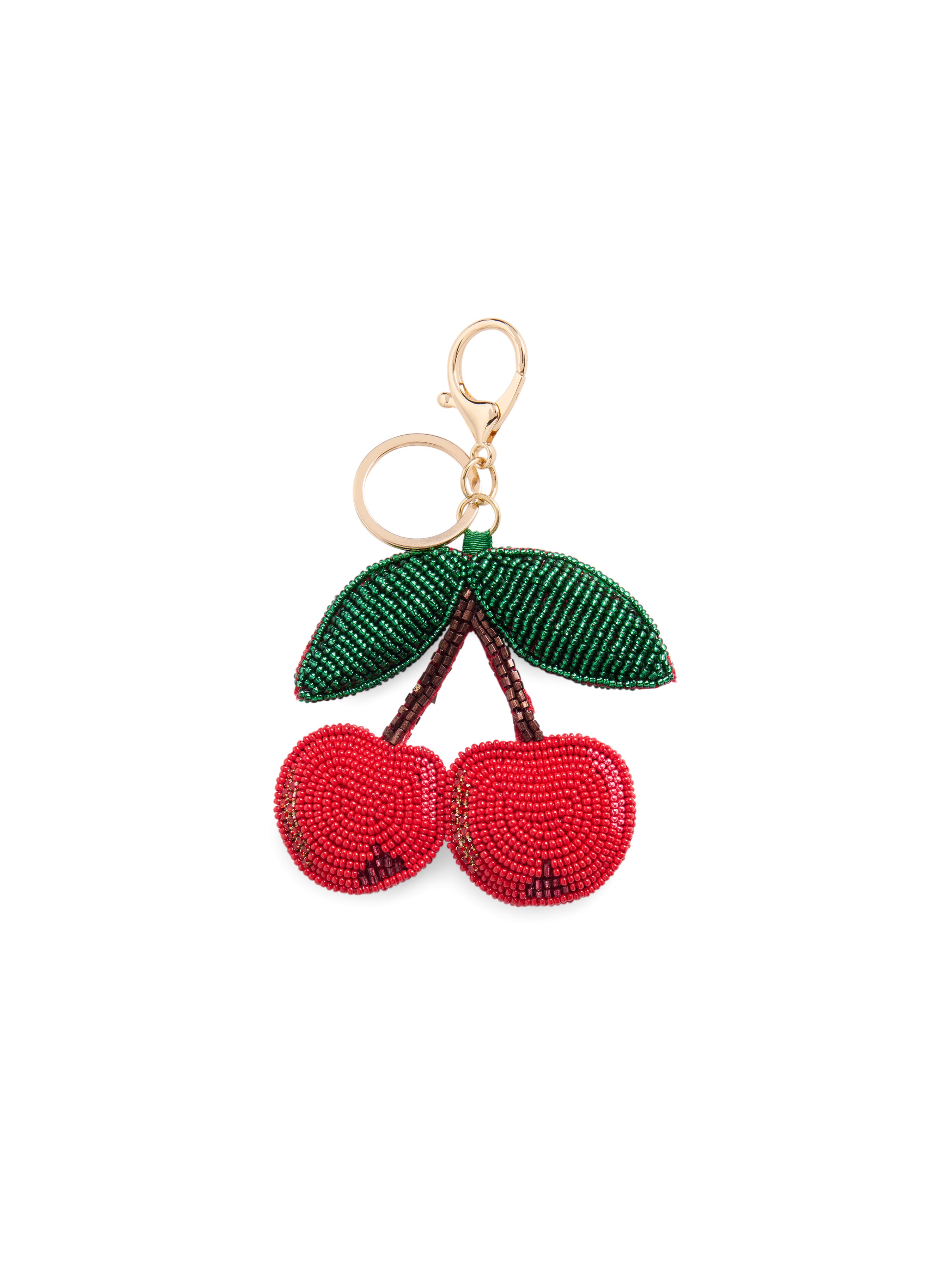Shiraleah Cherries Beaded Bag Charm/Key Ring, Red