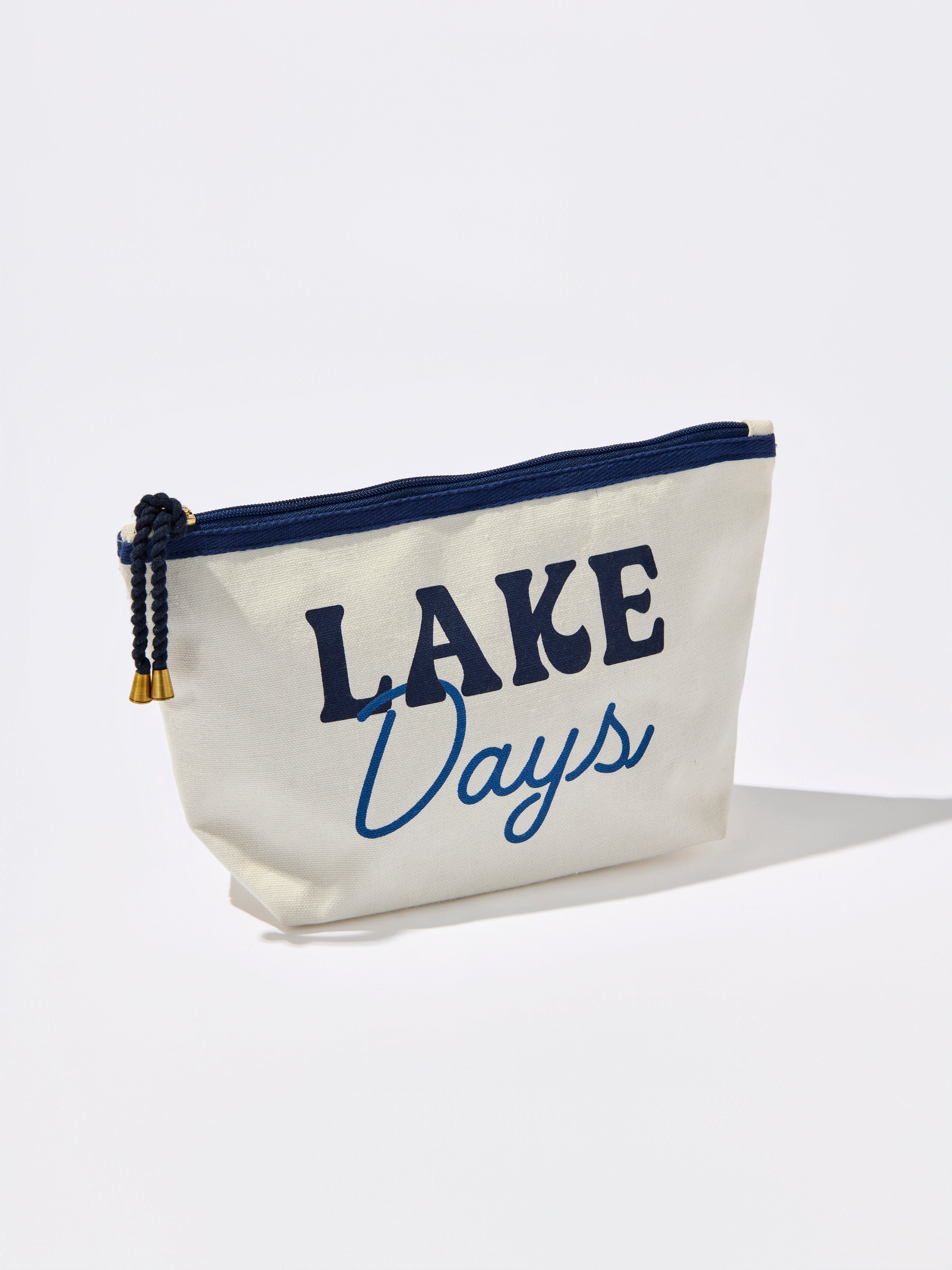 Shiraleah "Lake Days" Zip Pouch, Ivory