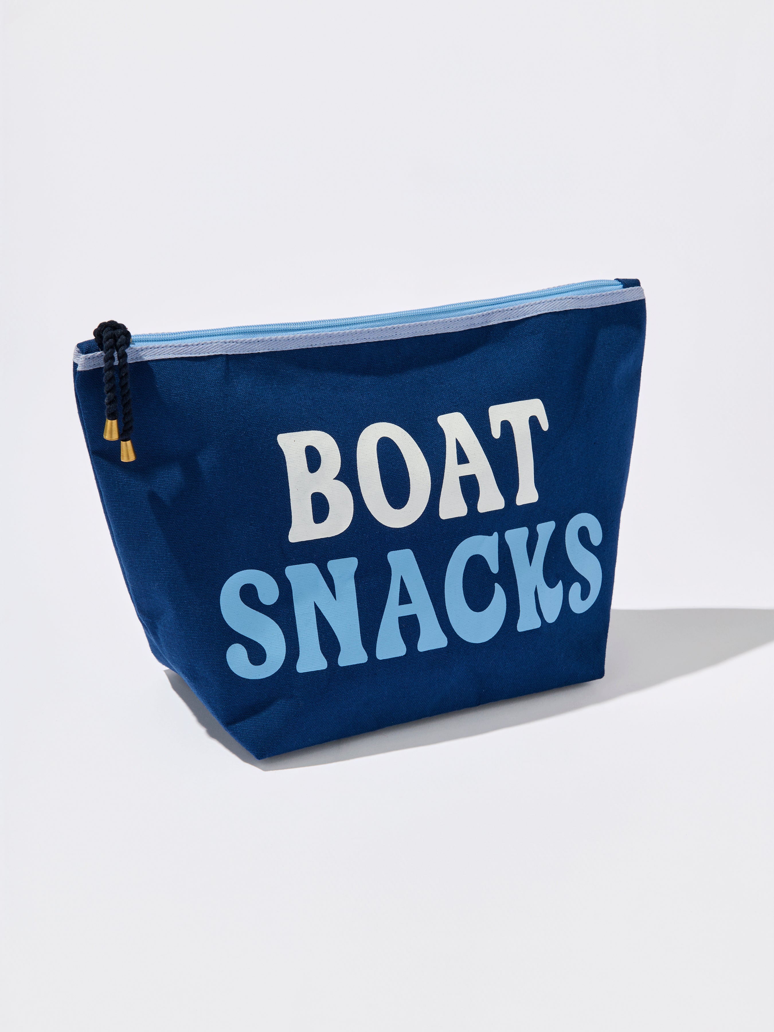 Shiraleah "Boat Snacks" Large Zip Pouch, Navy