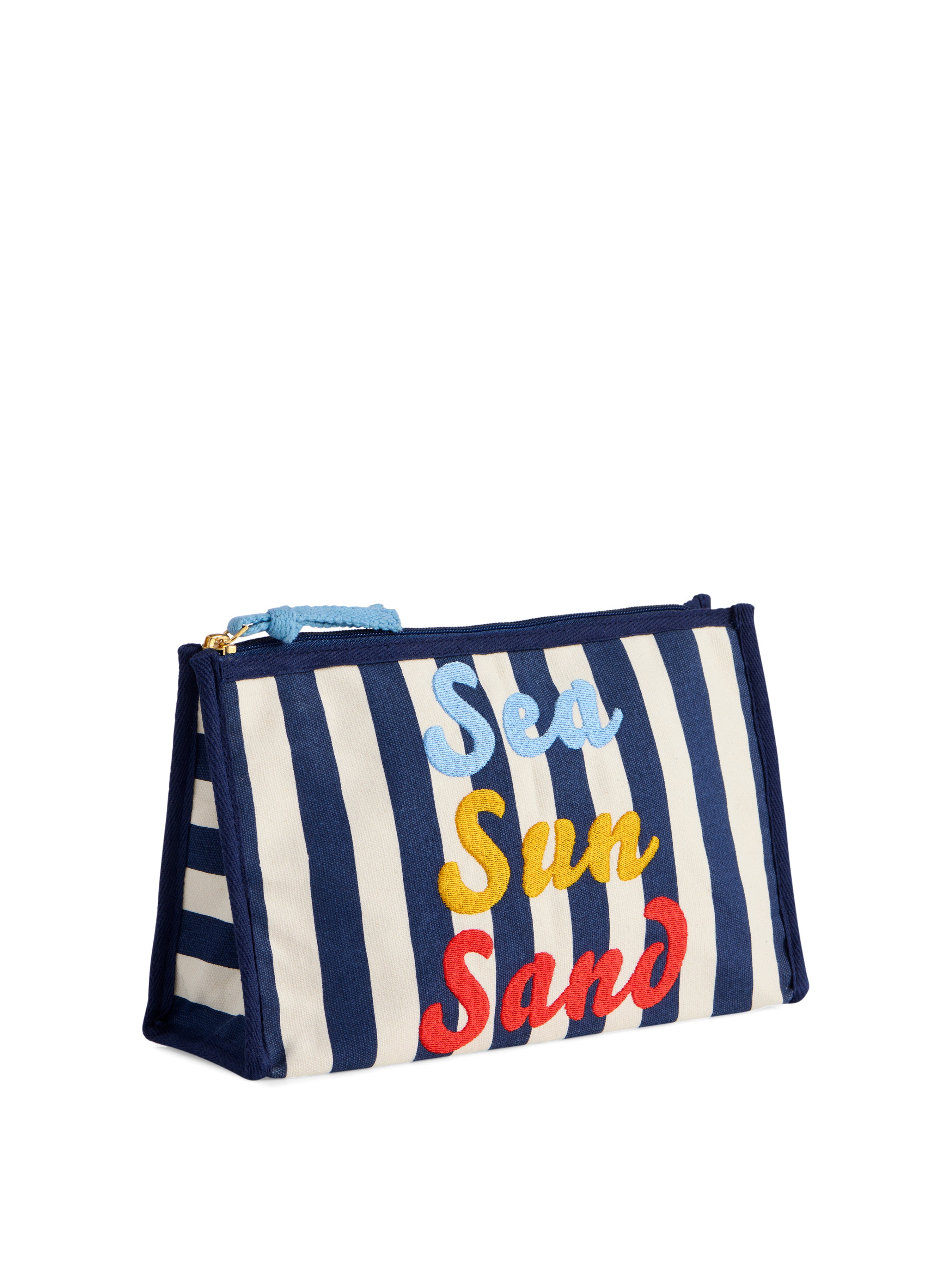 Shiraleah "Sea Sun Sand" Zip Pouch, Navy