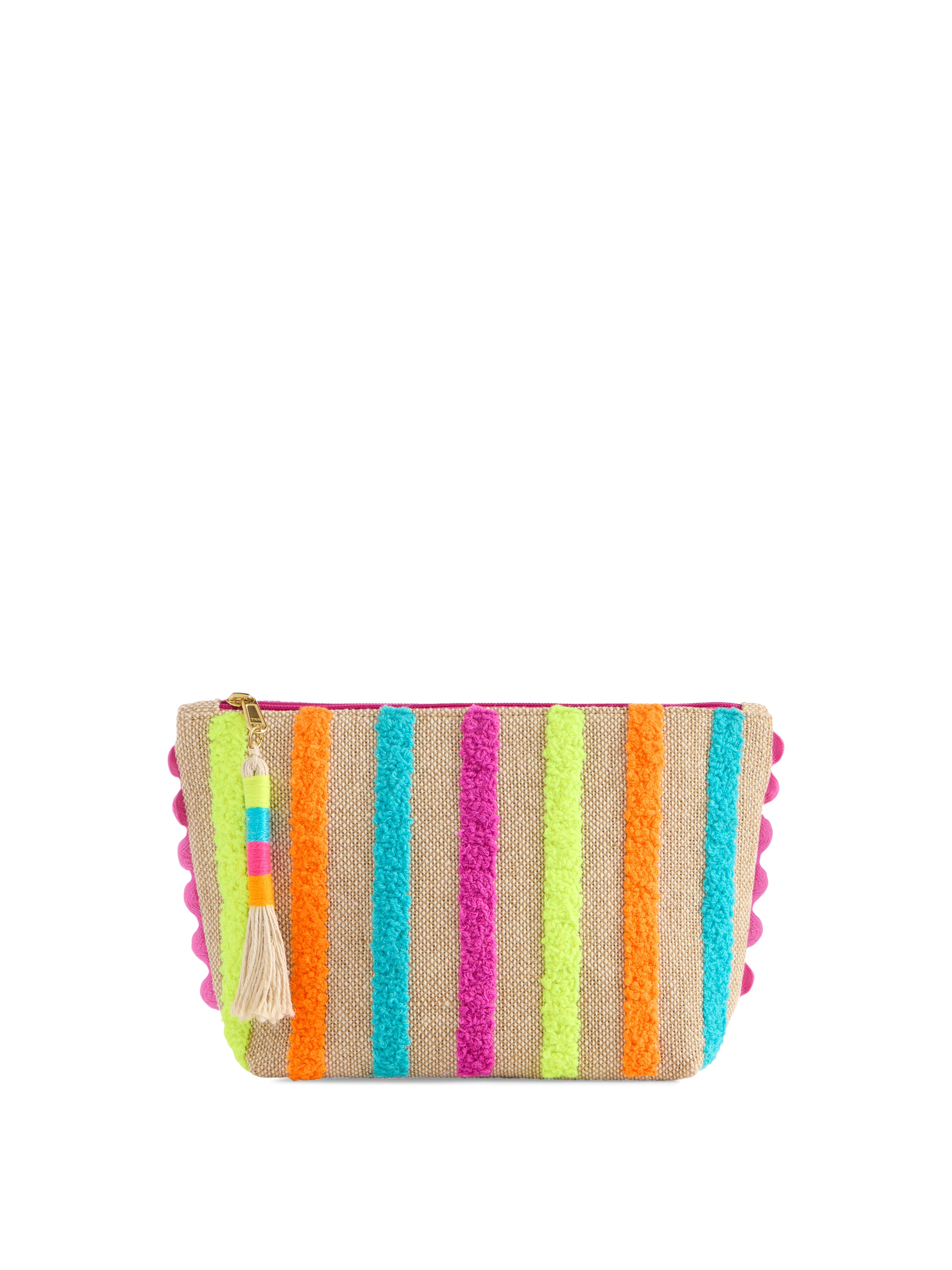 Shiraleah Summer Stripes Zip Pouch, Natural