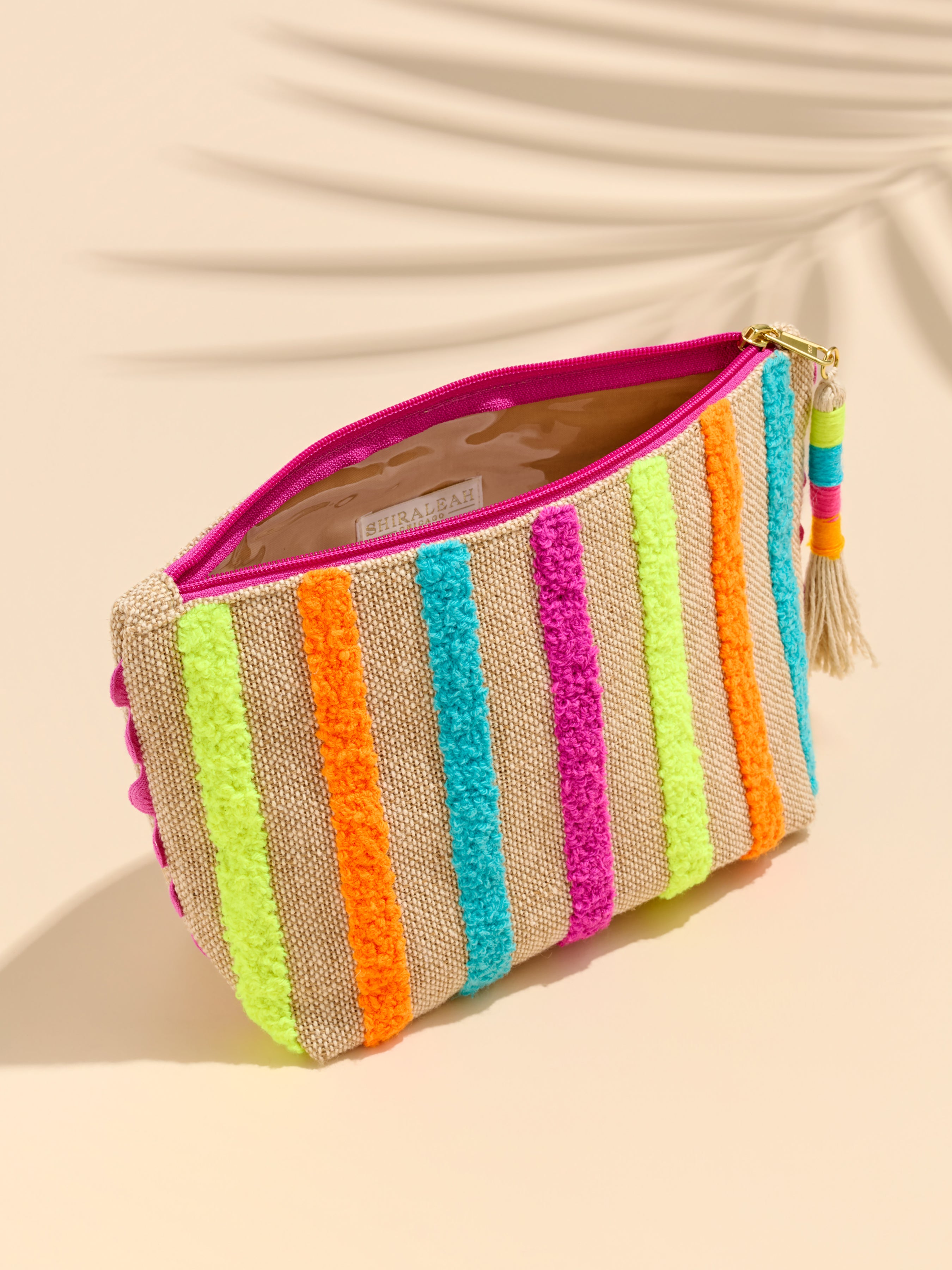Shiraleah Summer Stripes Zip Pouch, Natural