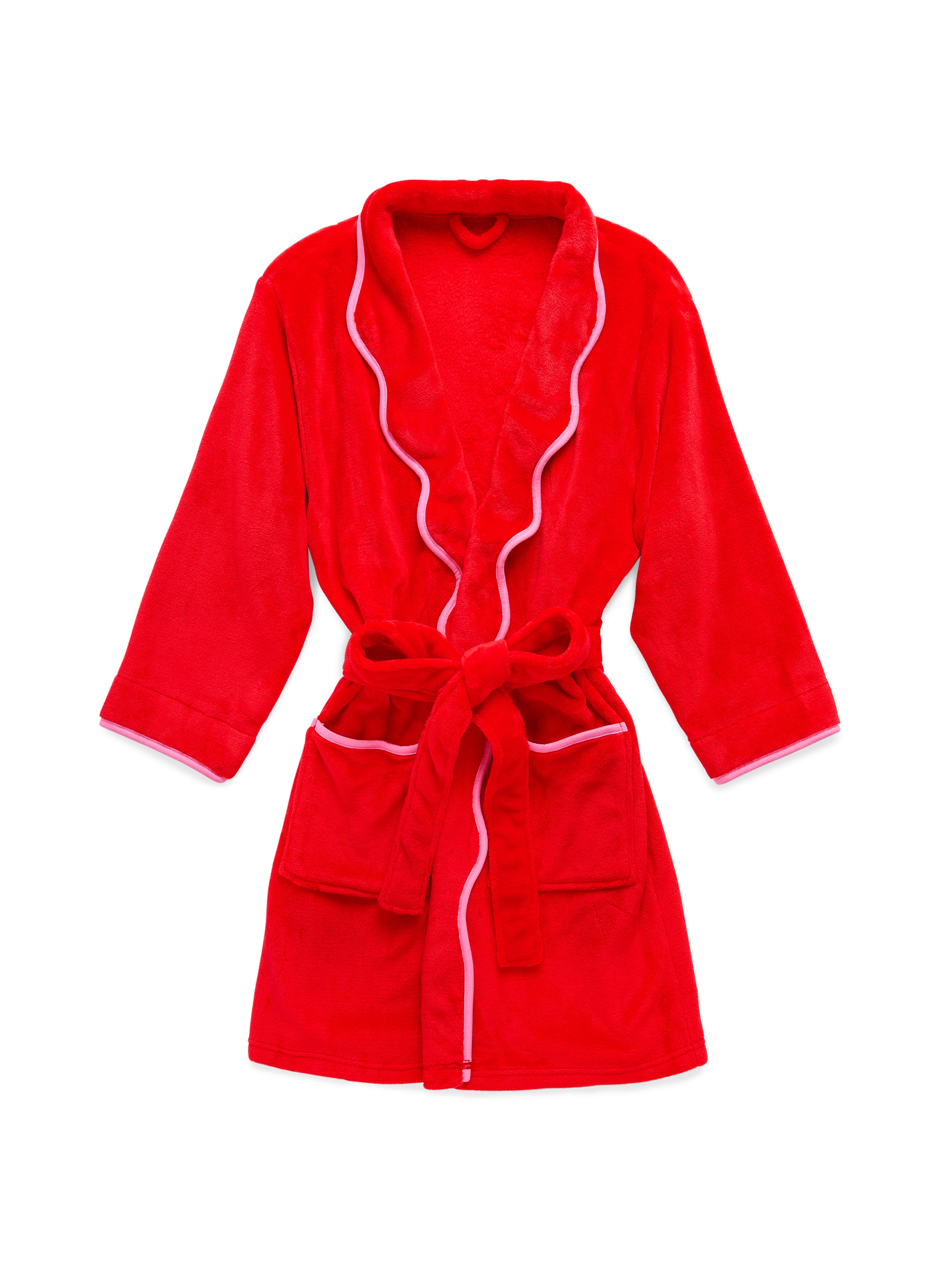 Shiraleah Rosie Scallop Robe, Red RED / S/M