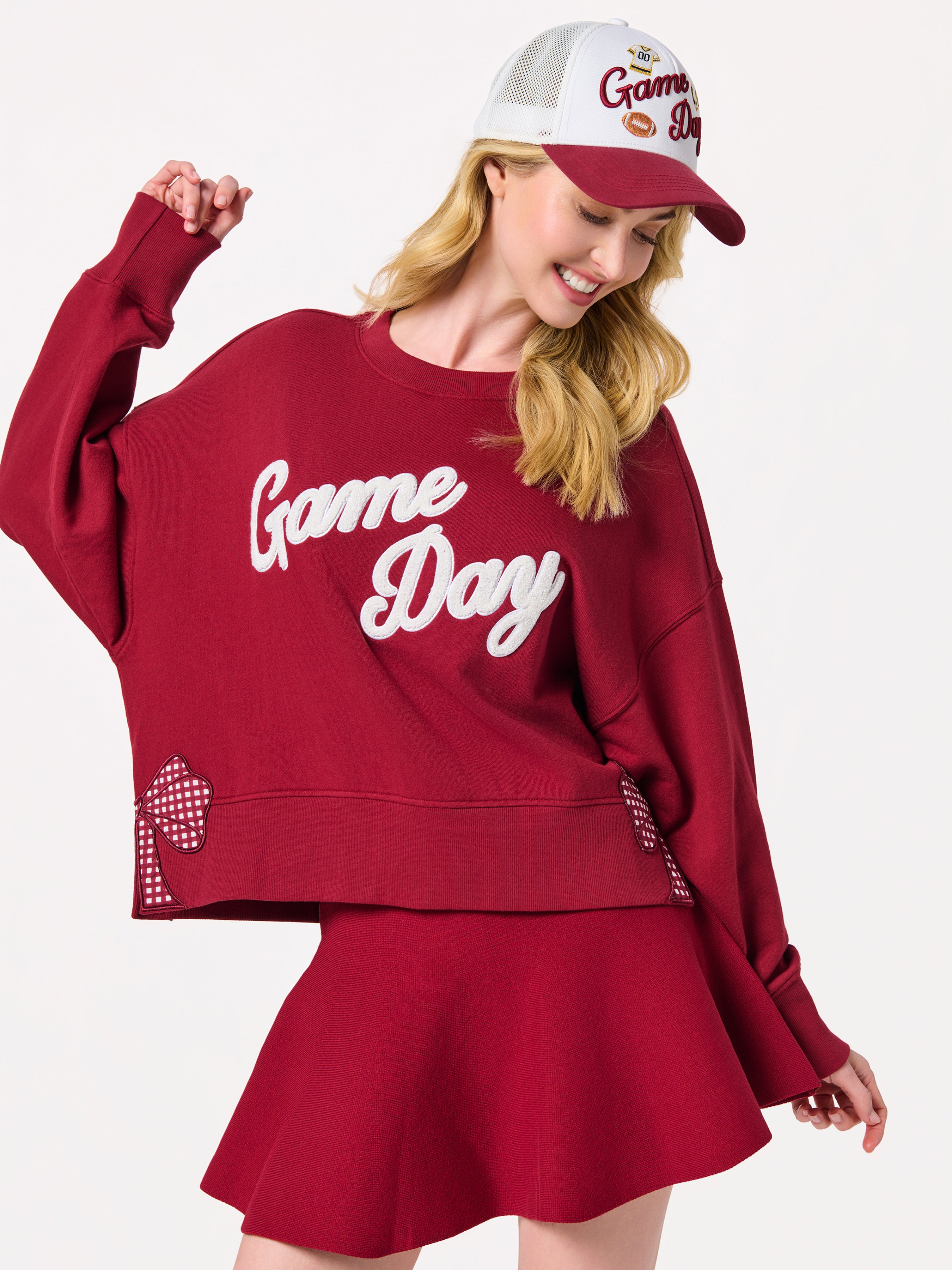Shiraleah "Game Day" Relaxed Sweatshirt, Maroon MAROON / EXTRA SMALL