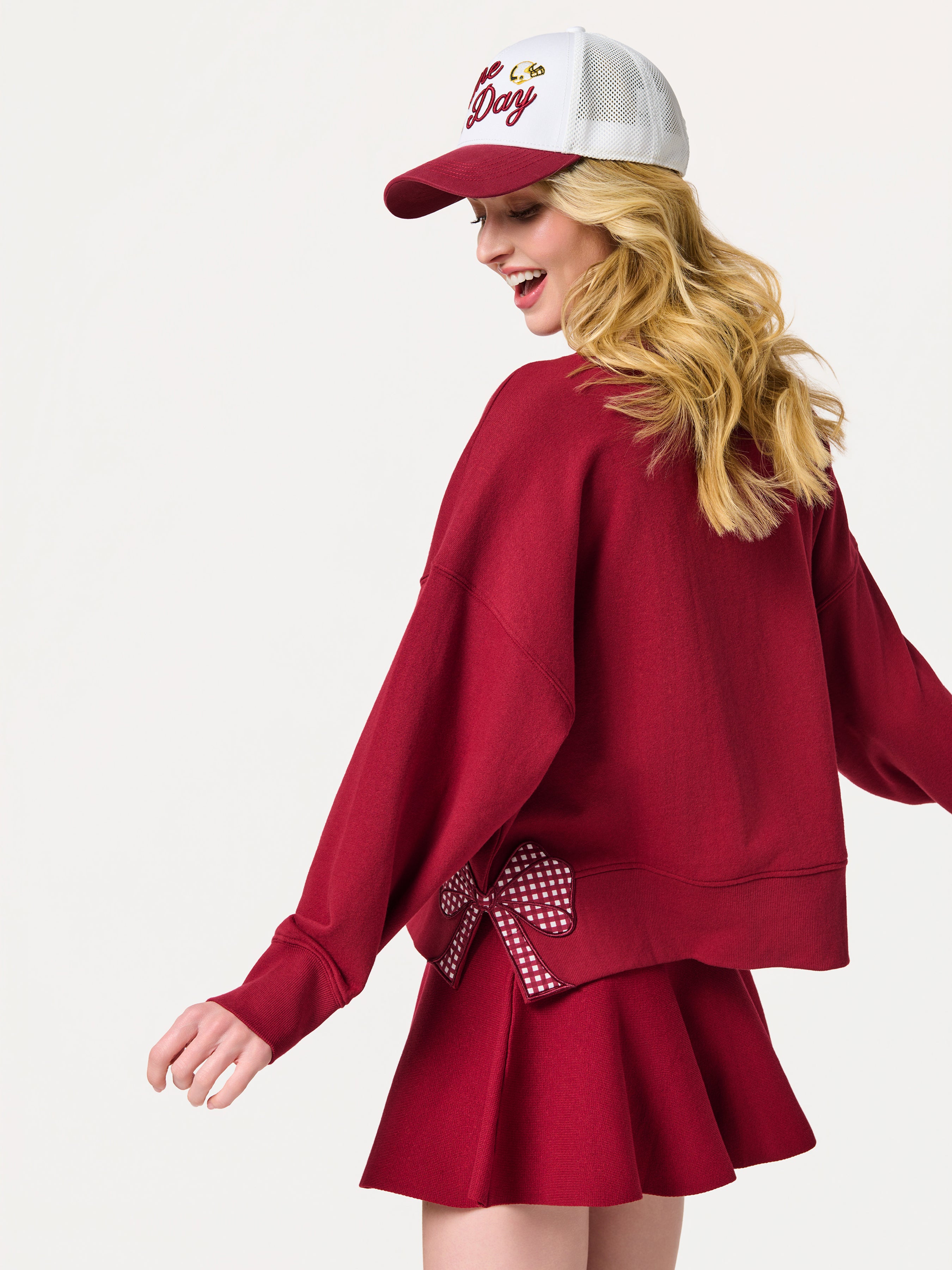 Shiraleah "Game Day" Relaxed Sweatshirt, Maroon MAROON / EXTRA SMALL