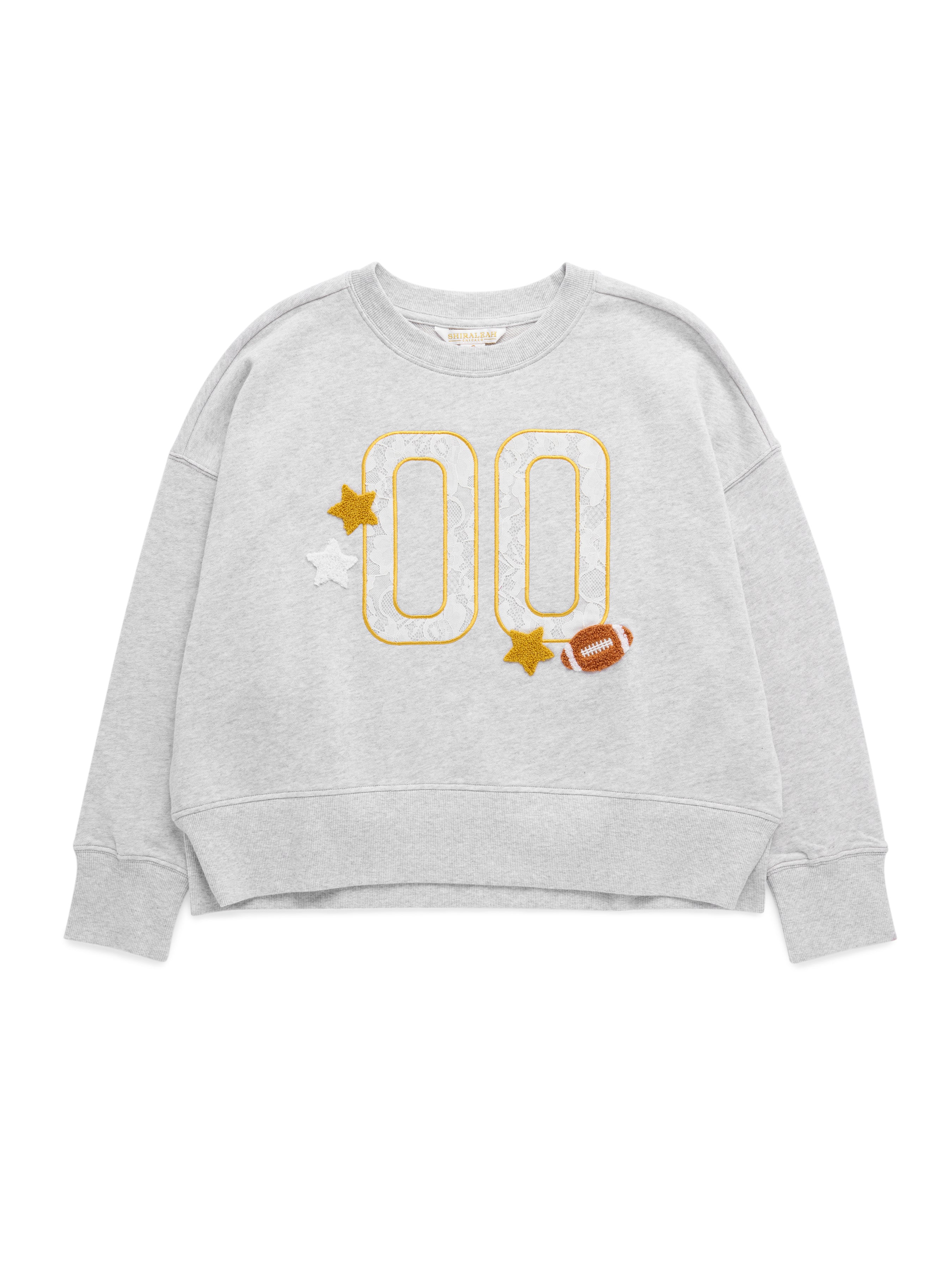 Shiraleah "00" Varsity Relaxed Sweatshirt, Grey GREY / EXTRA SMALL