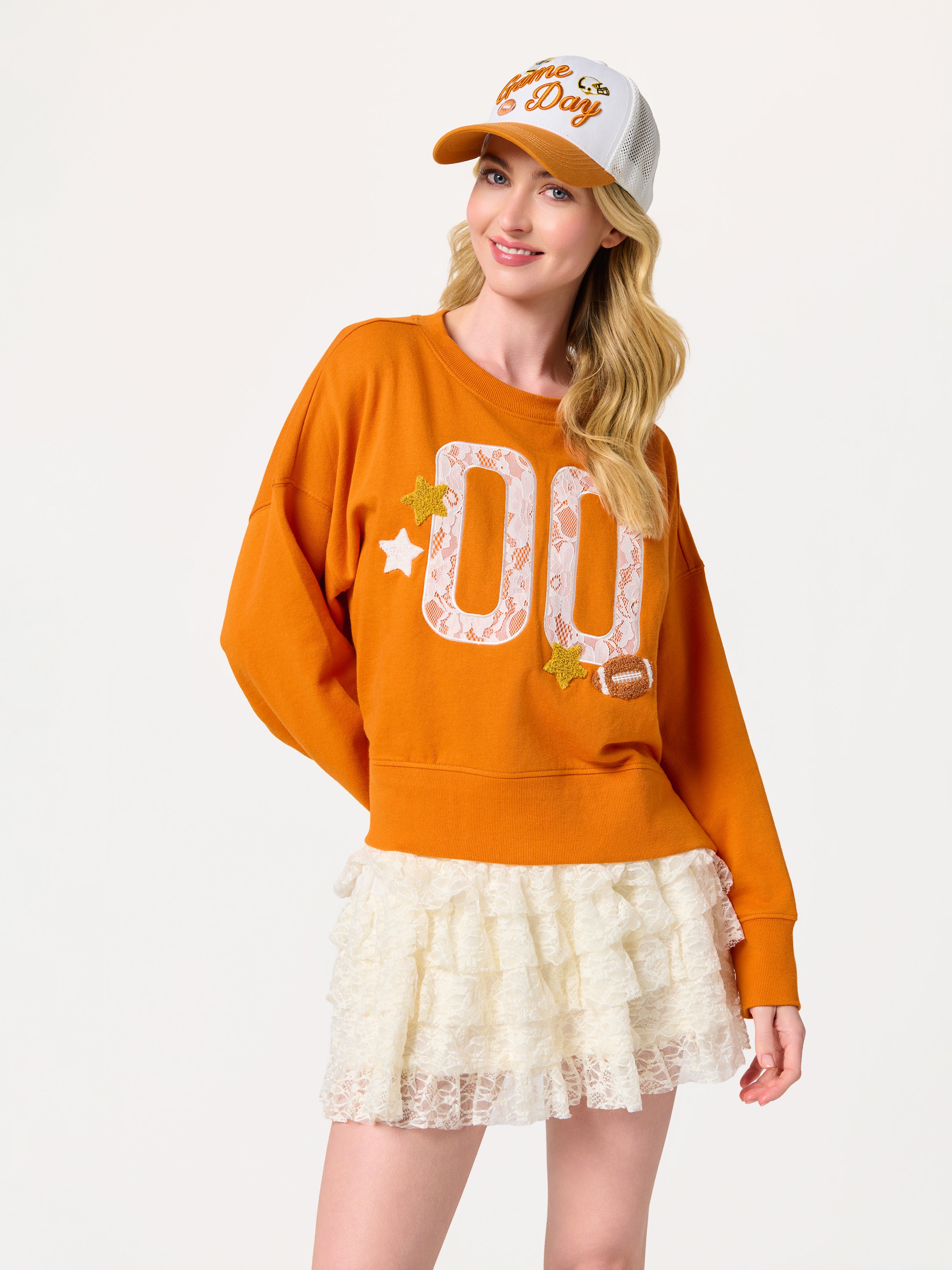Shiraleah "00" Varsity Relaxed Sweatshirt, Burnt Orange BURNT ORANGE / EXTRA SMALL