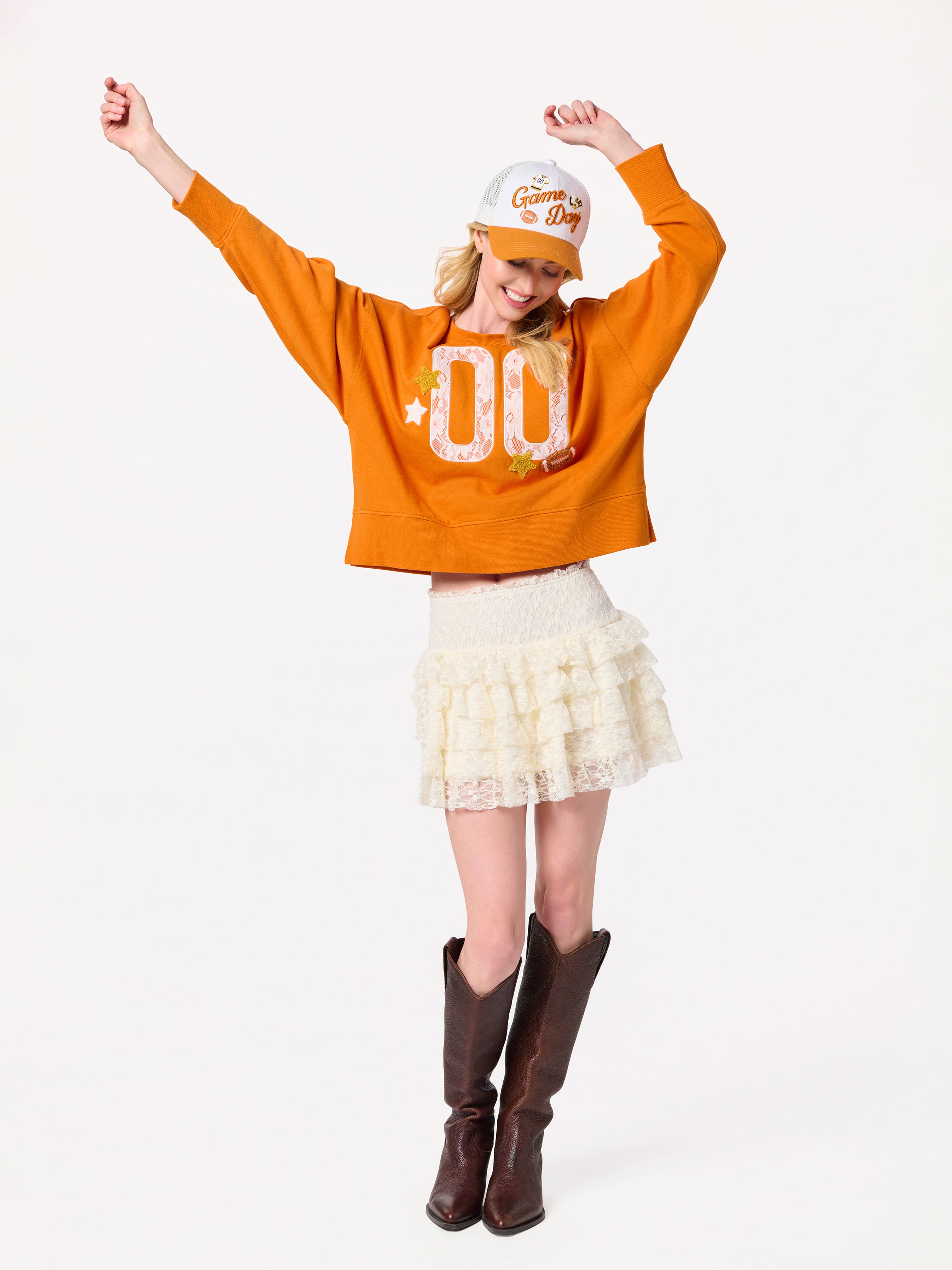 Shiraleah "00" Varsity Relaxed Sweatshirt, Burnt Orange BURNT ORANGE / EXTRA SMALL