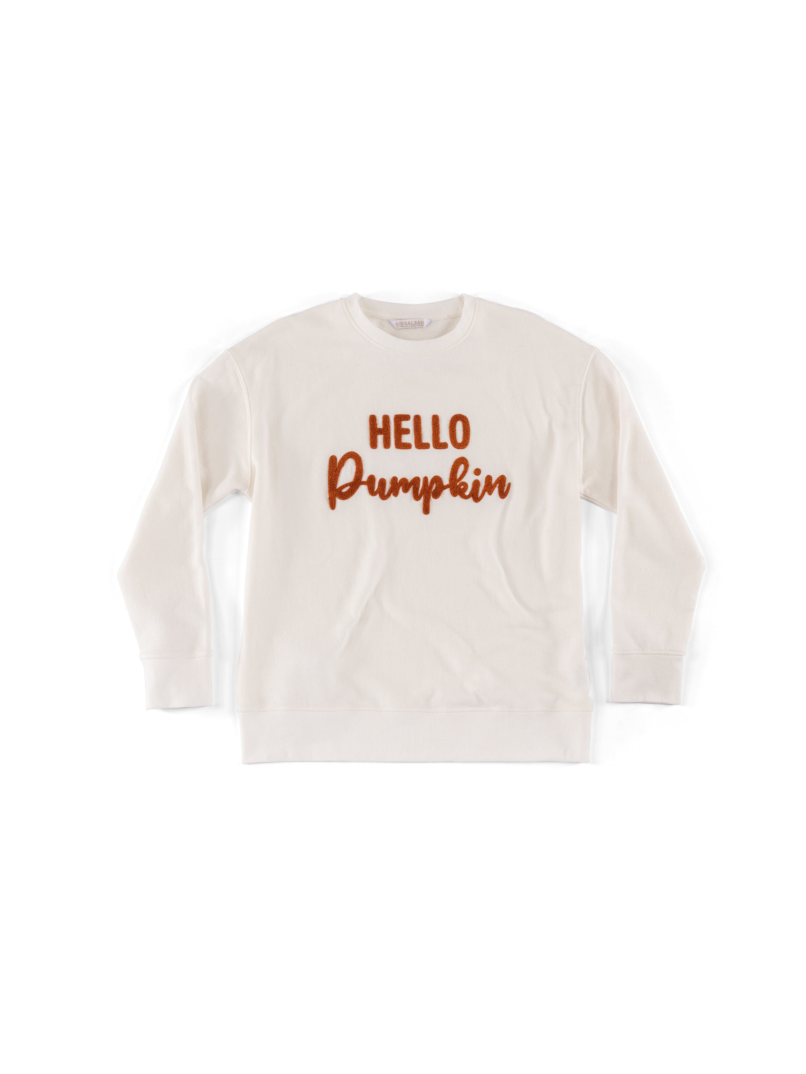 Assorted Set Of 6 "Hello Pumpkin" Sweatshirts, Ivory