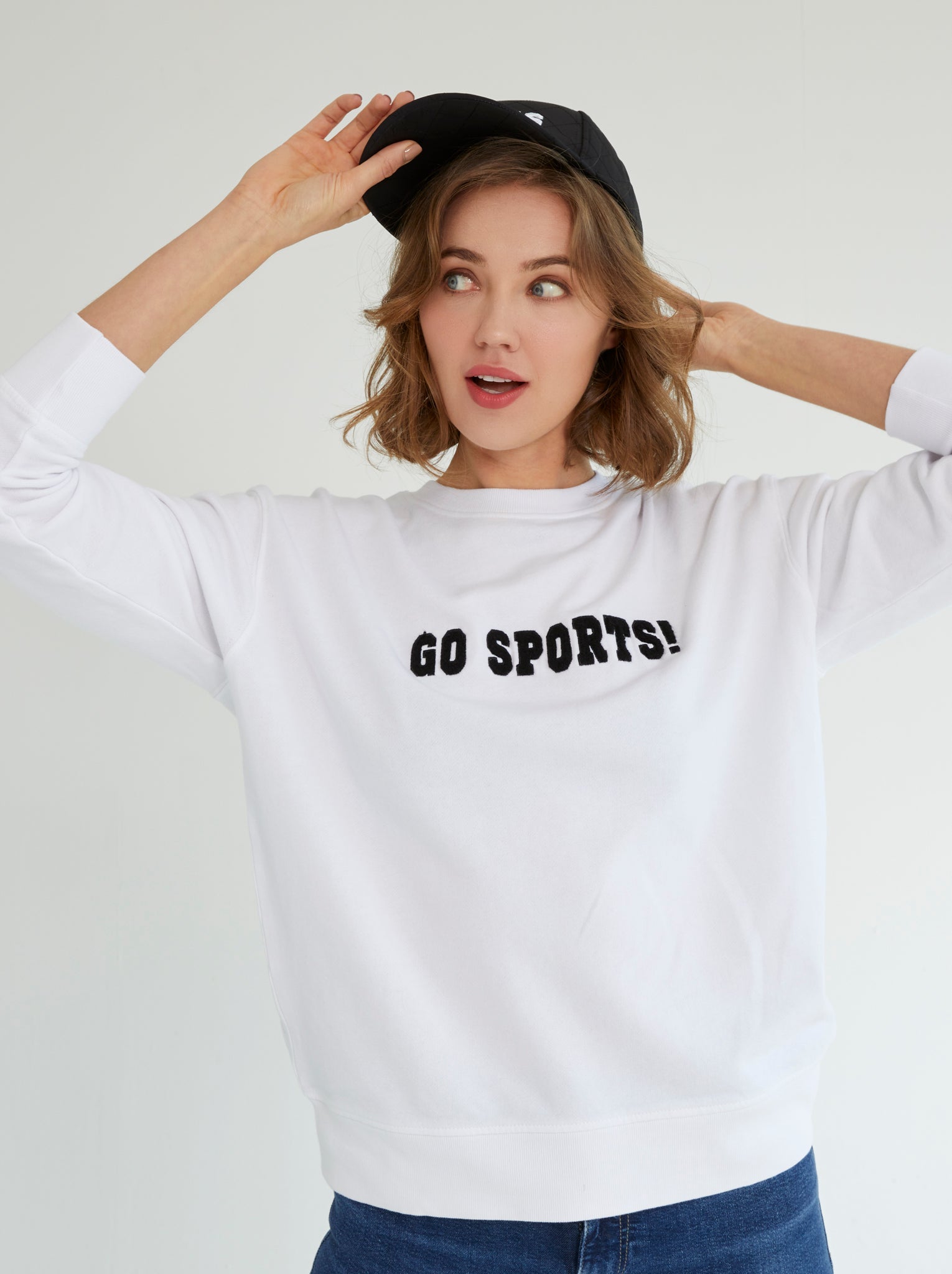 Assorted Set Of 6 "Go Sports!" Sweatshirts, White
