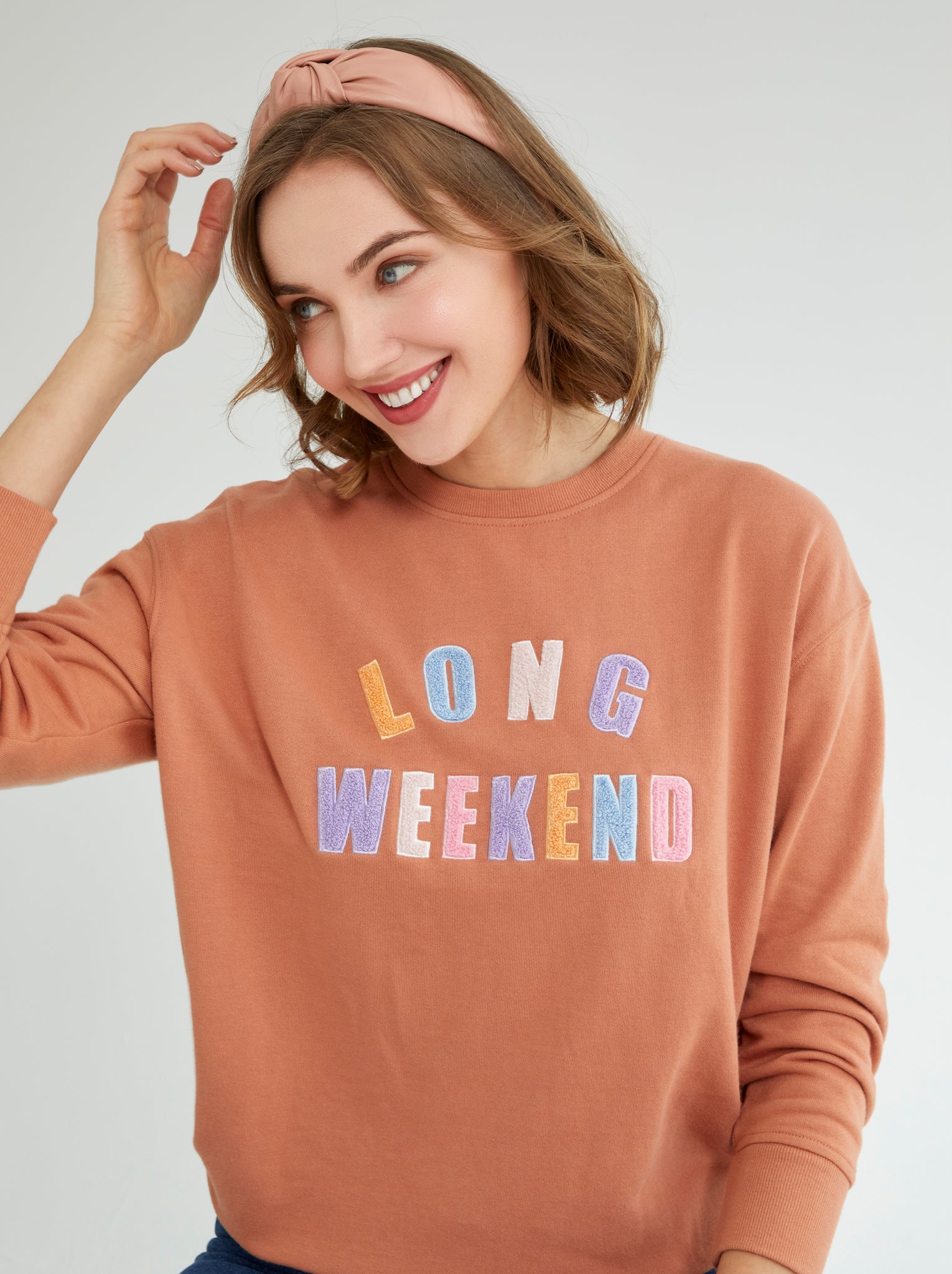 Assorted Set Of 6 "Long Weekend" Sweatshirts, Rust