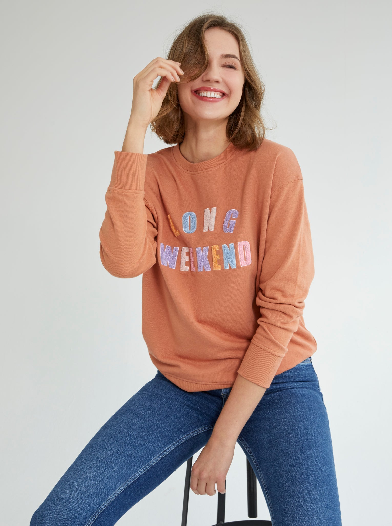 Assorted Set Of 6 "Long Weekend" Sweatshirts, Rust