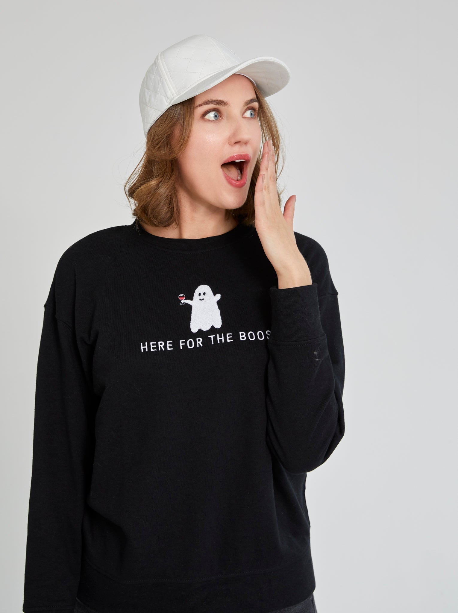 Assorted Set Of 6 "Here For The Boos" Sweatshirts, Black