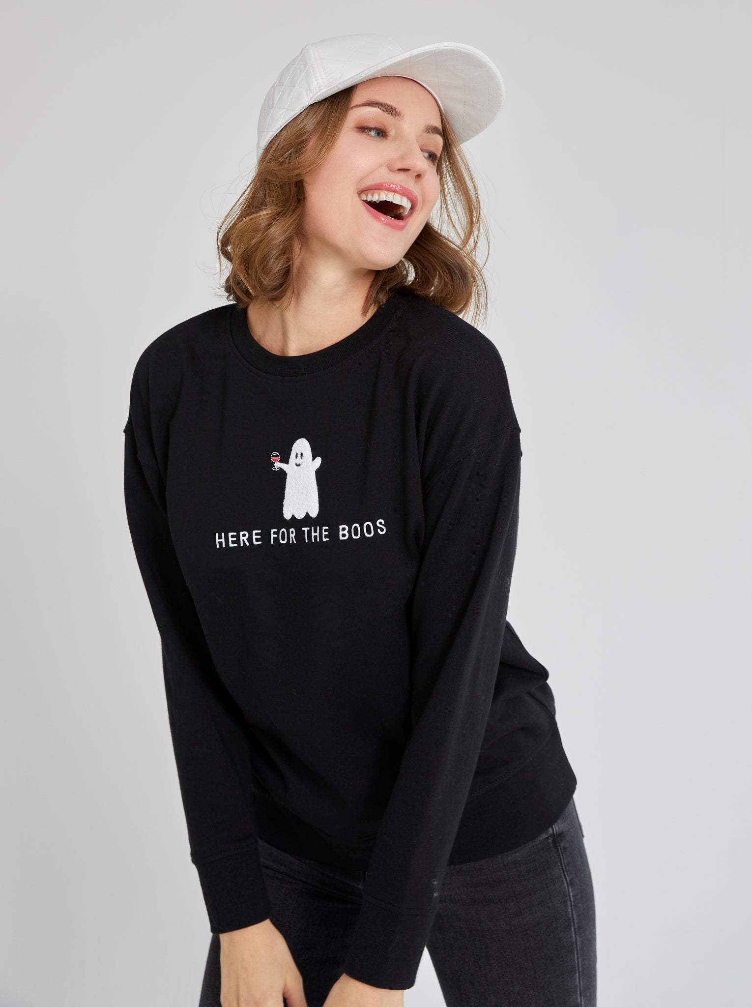 Assorted Set Of 6 "Here For The Boos" Sweatshirts, Black