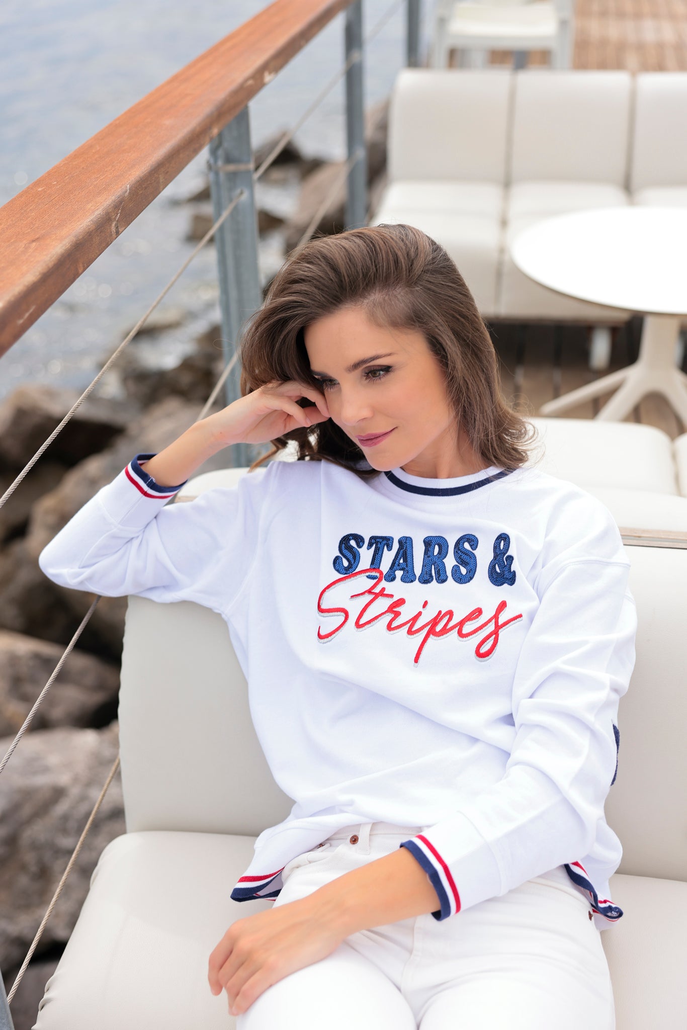 Shiraleah Assorted Set of 6 "Stars & Stripes" Sweatshirts, White