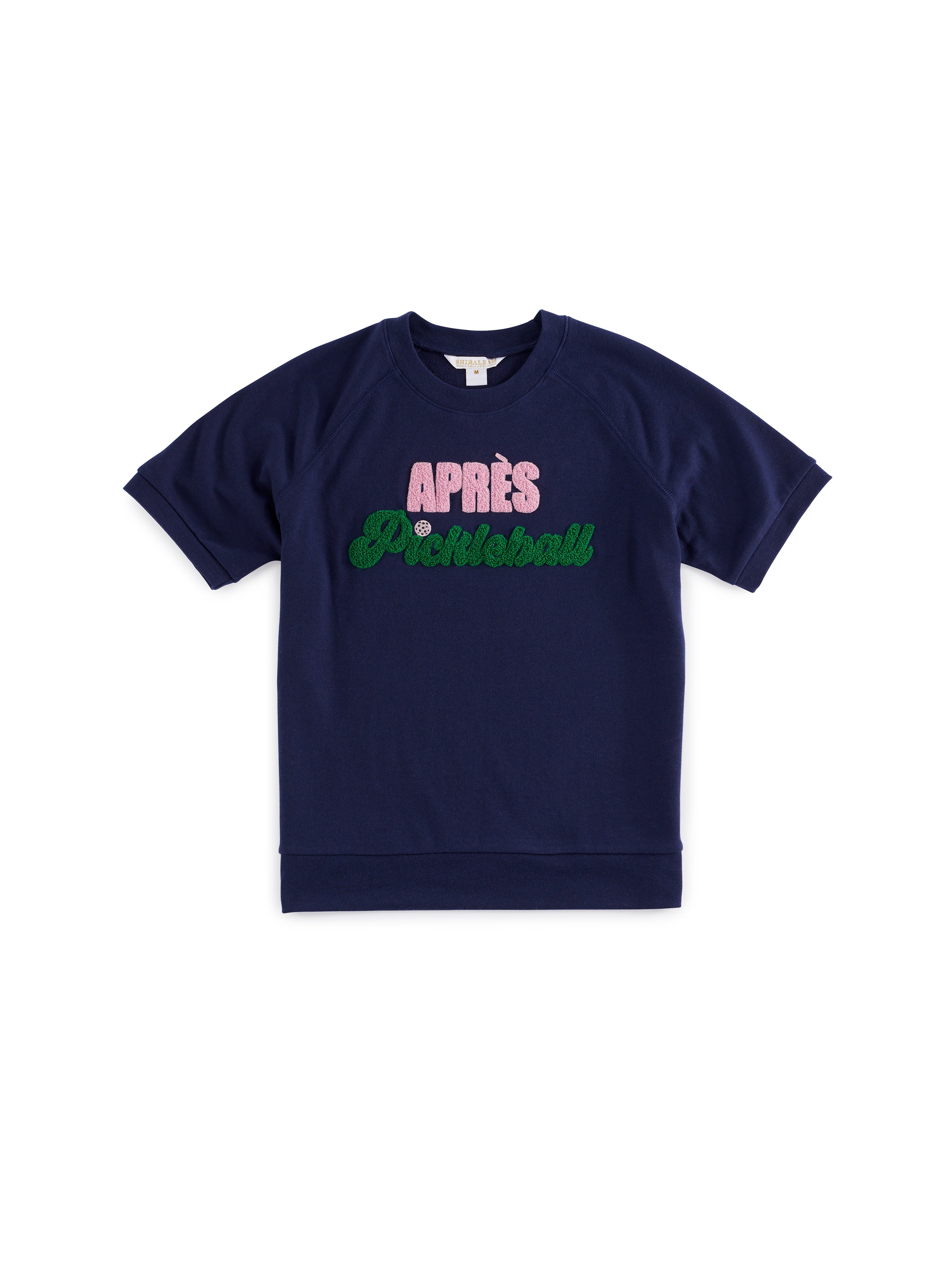 Shiraleah Assorted Set of 6 "Après Pickleball" Lightweight Short Sleeve Sweatshirts, Navy