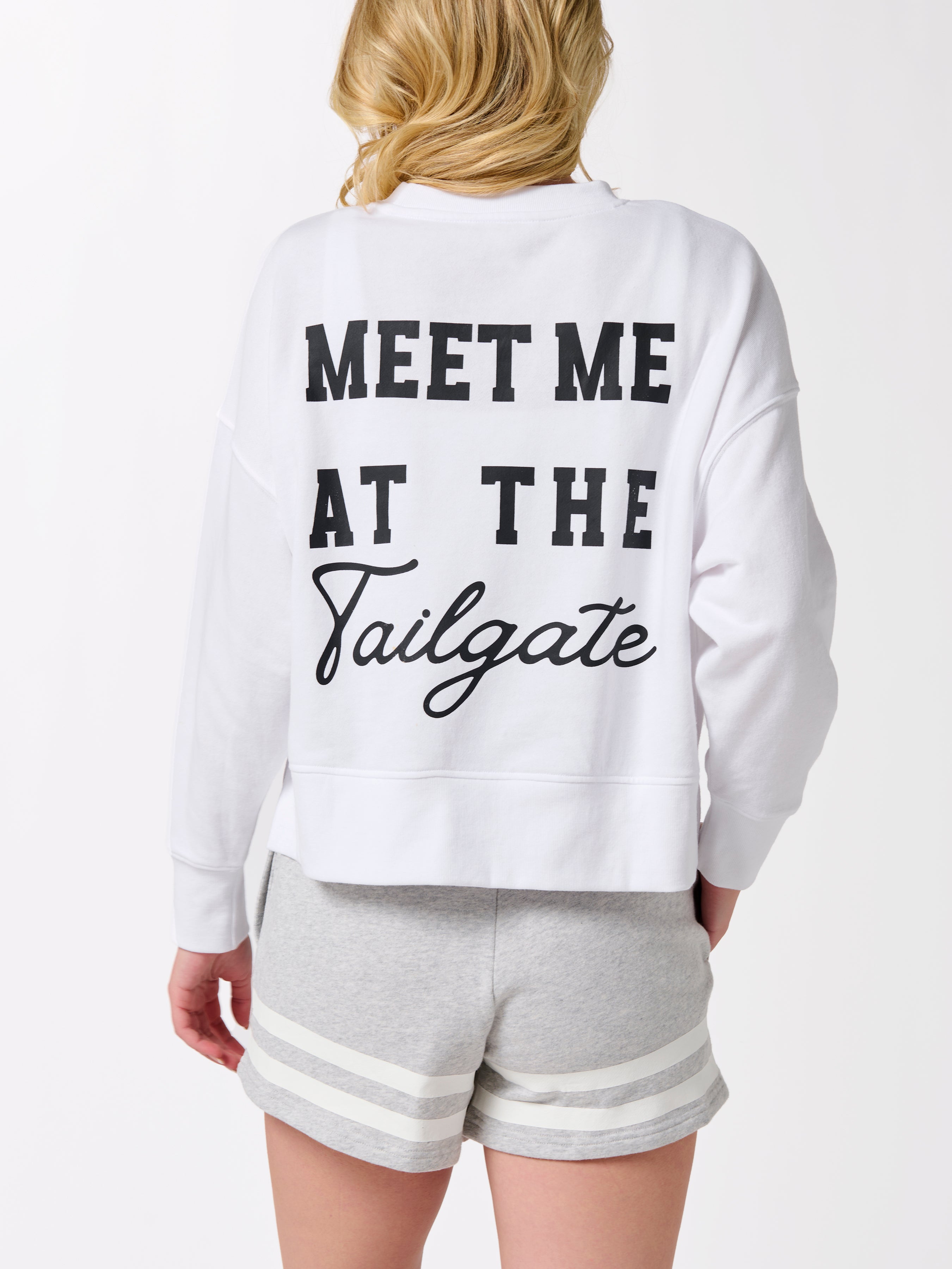 Shiraleah Assorted Set of 6 "Tailgate" Relaxed Sweatshirts WHITE