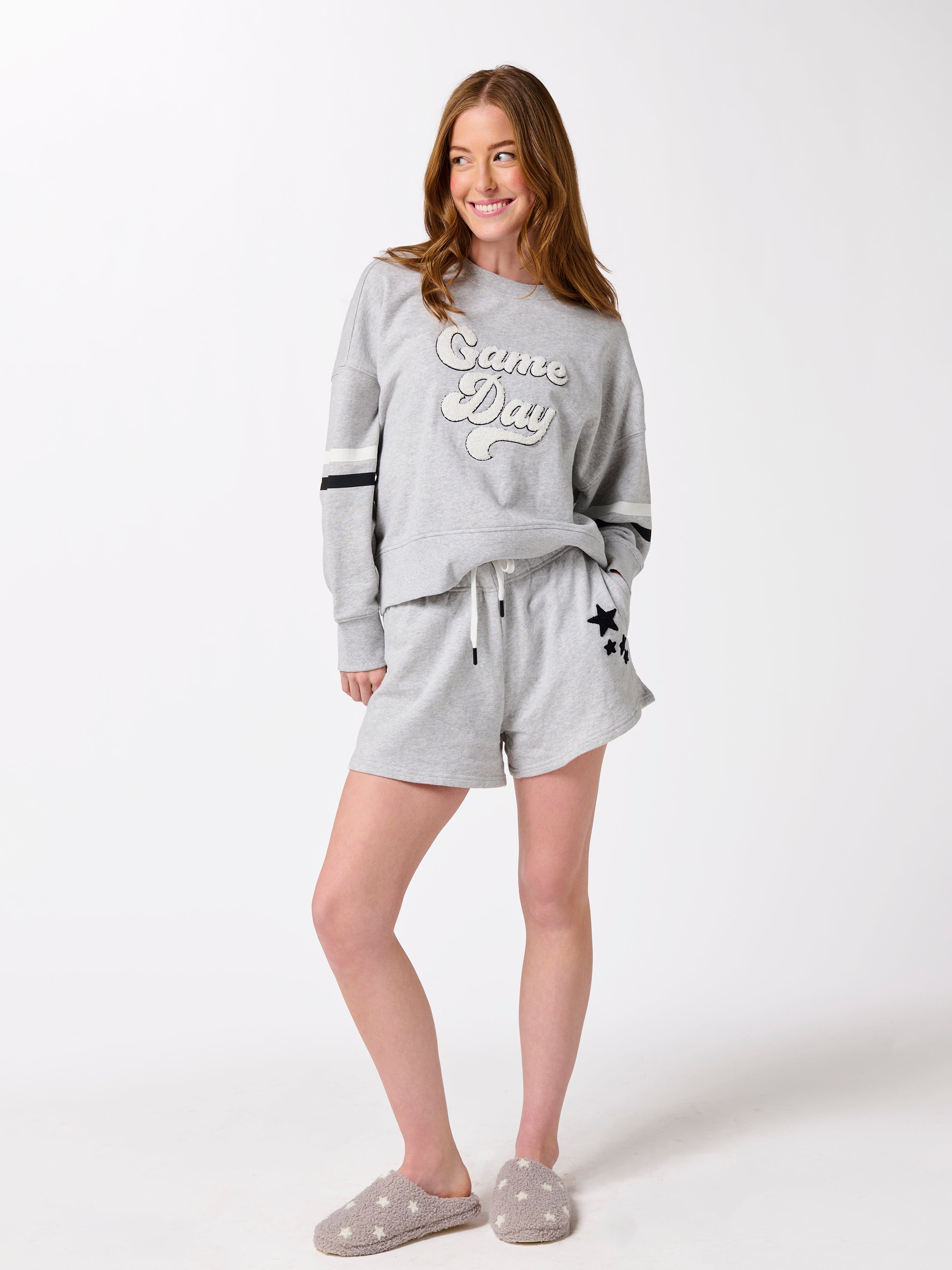 Shiraleah Assorted Set of 6 "Game Day" Relaxed Sweatshirts GREY