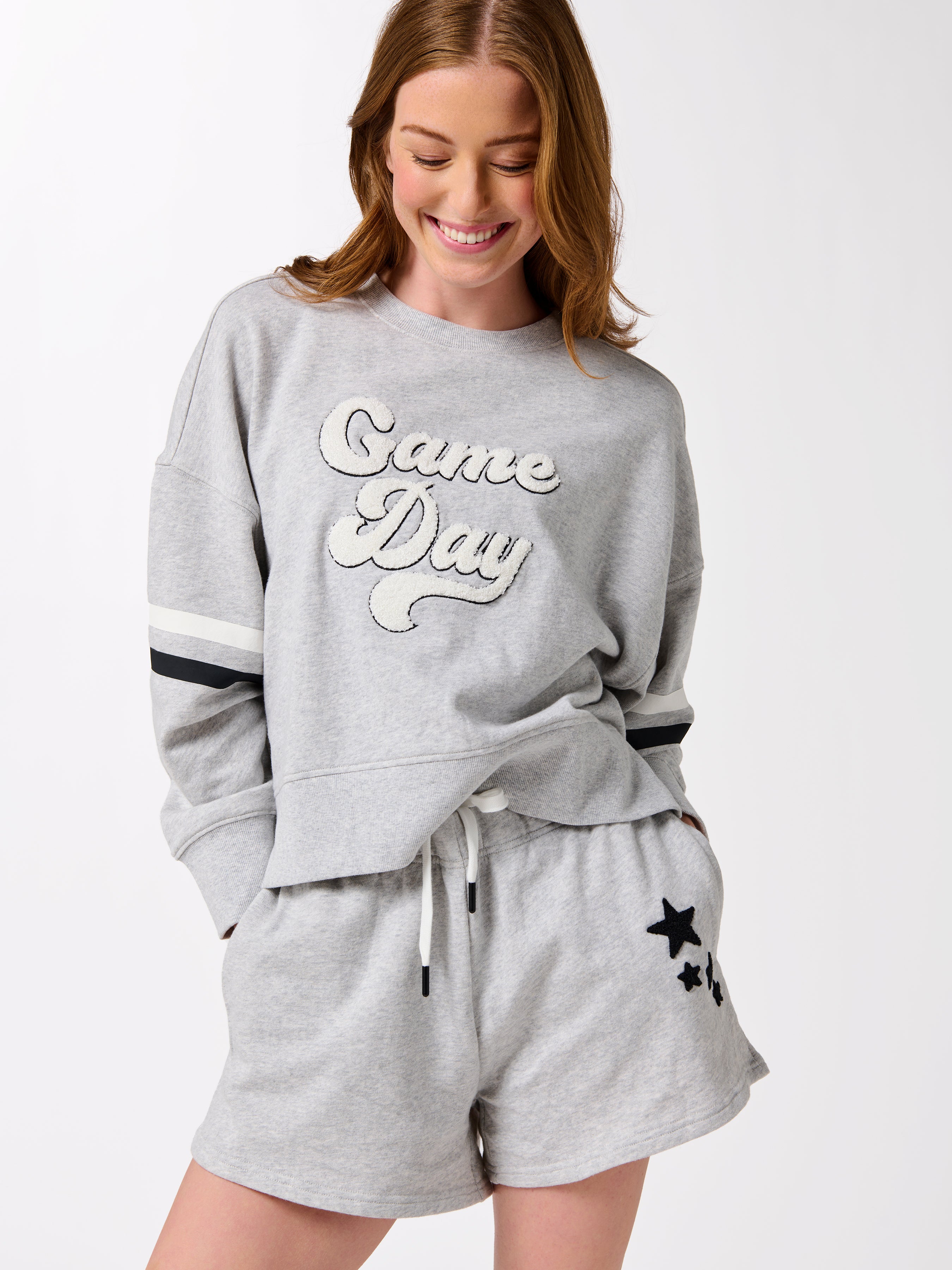 Shiraleah Assorted Set of 6 "Game Day" Relaxed Sweatshirts GREY