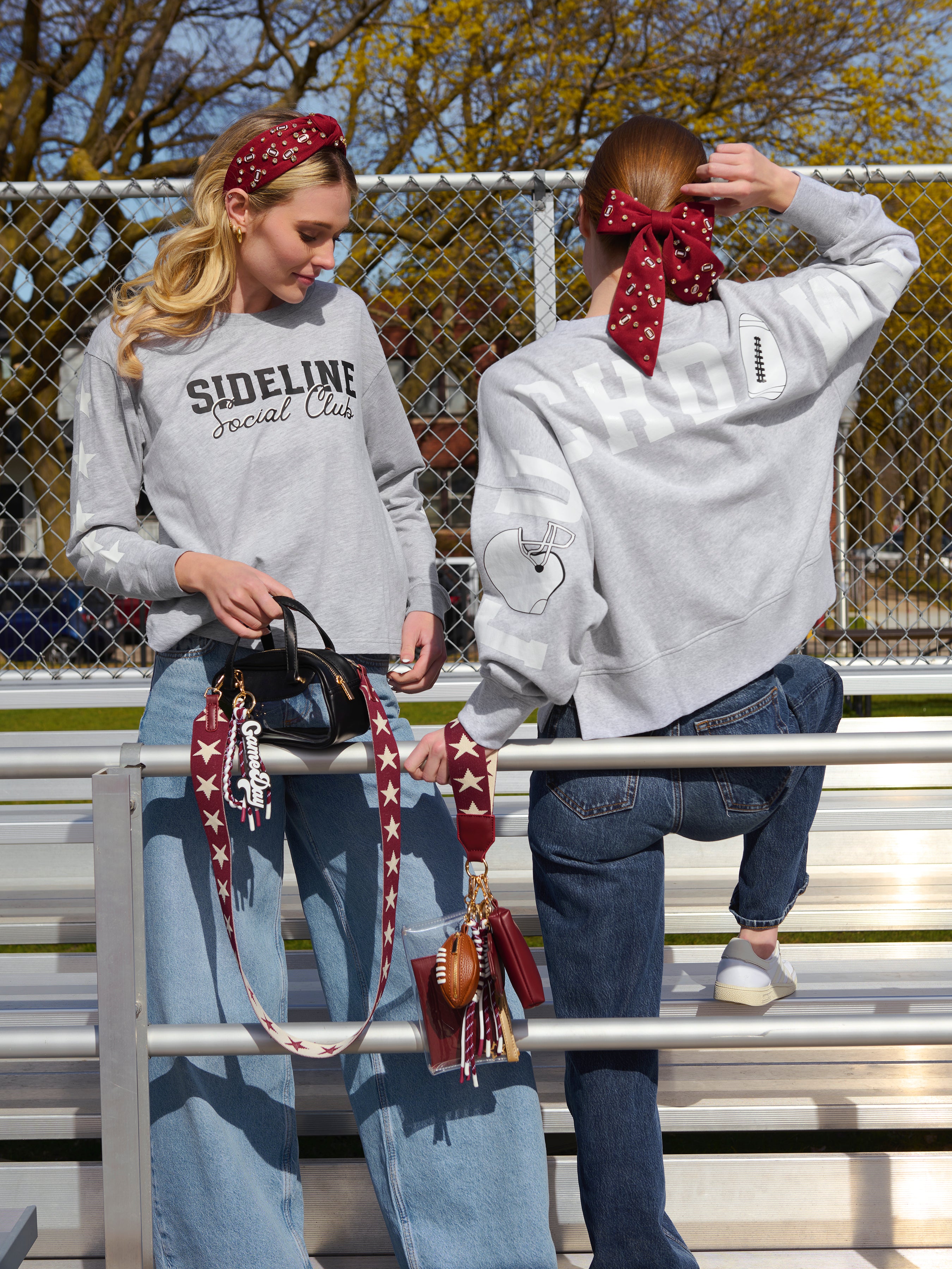 Shiraleah Assorted Set of 6 "Touchdown" Relaxed Sweatshirts GREY