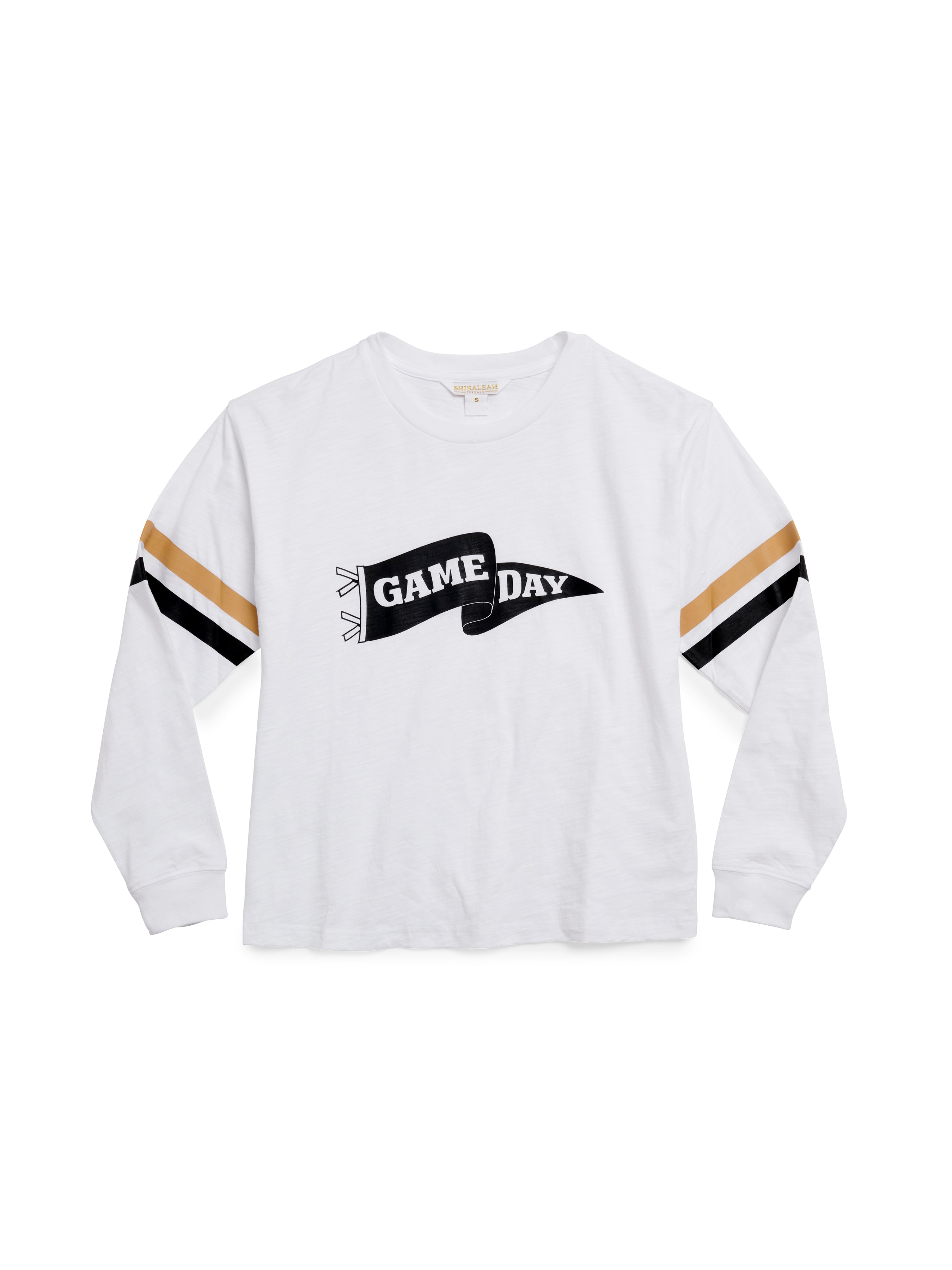 Shiraleah Assorted Set of 6 "Game Day" Long Sleeve Relaxed Tees WHITE