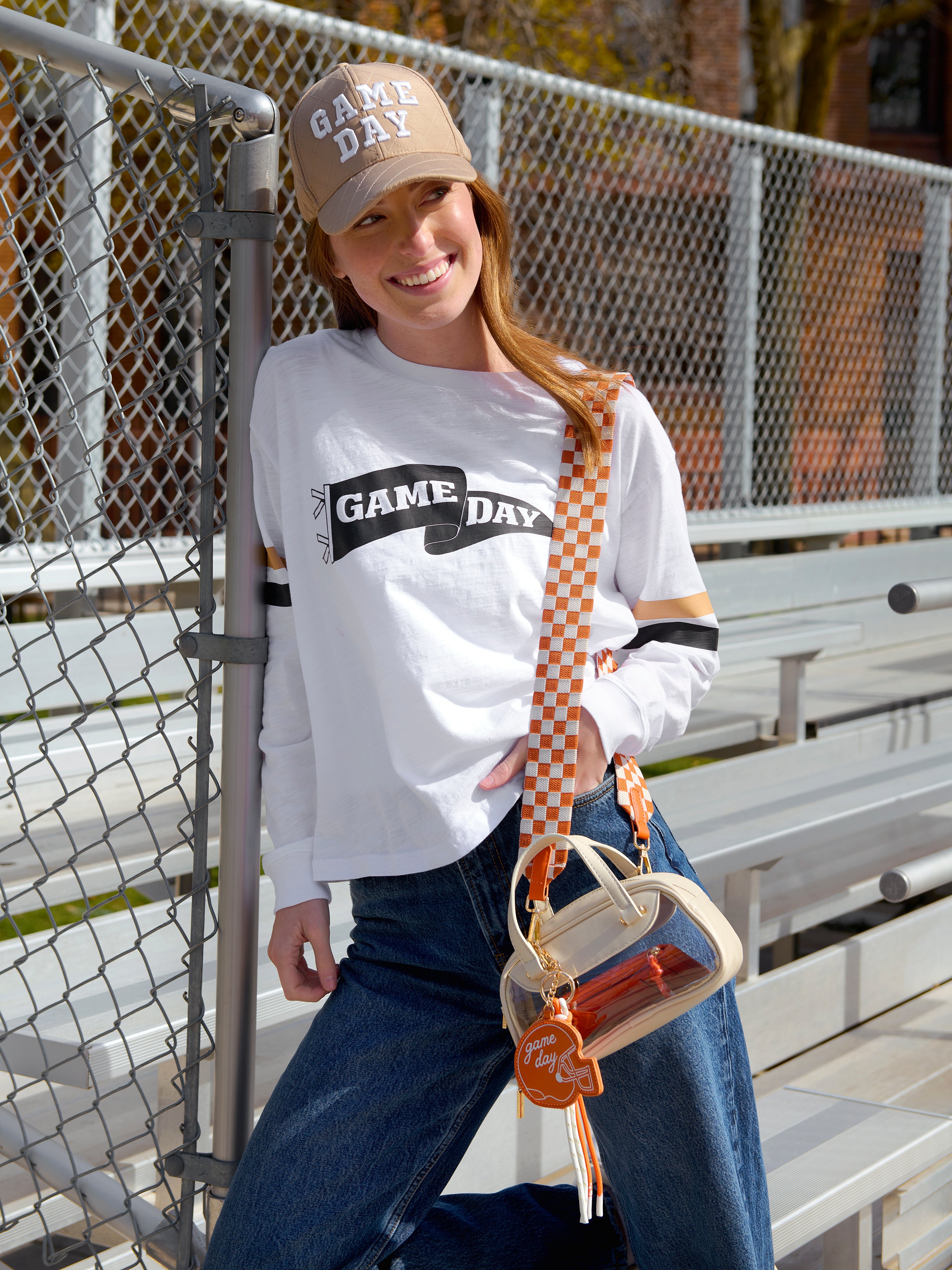 Shiraleah Assorted Set of 6 "Game Day" Long Sleeve Relaxed Tees WHITE