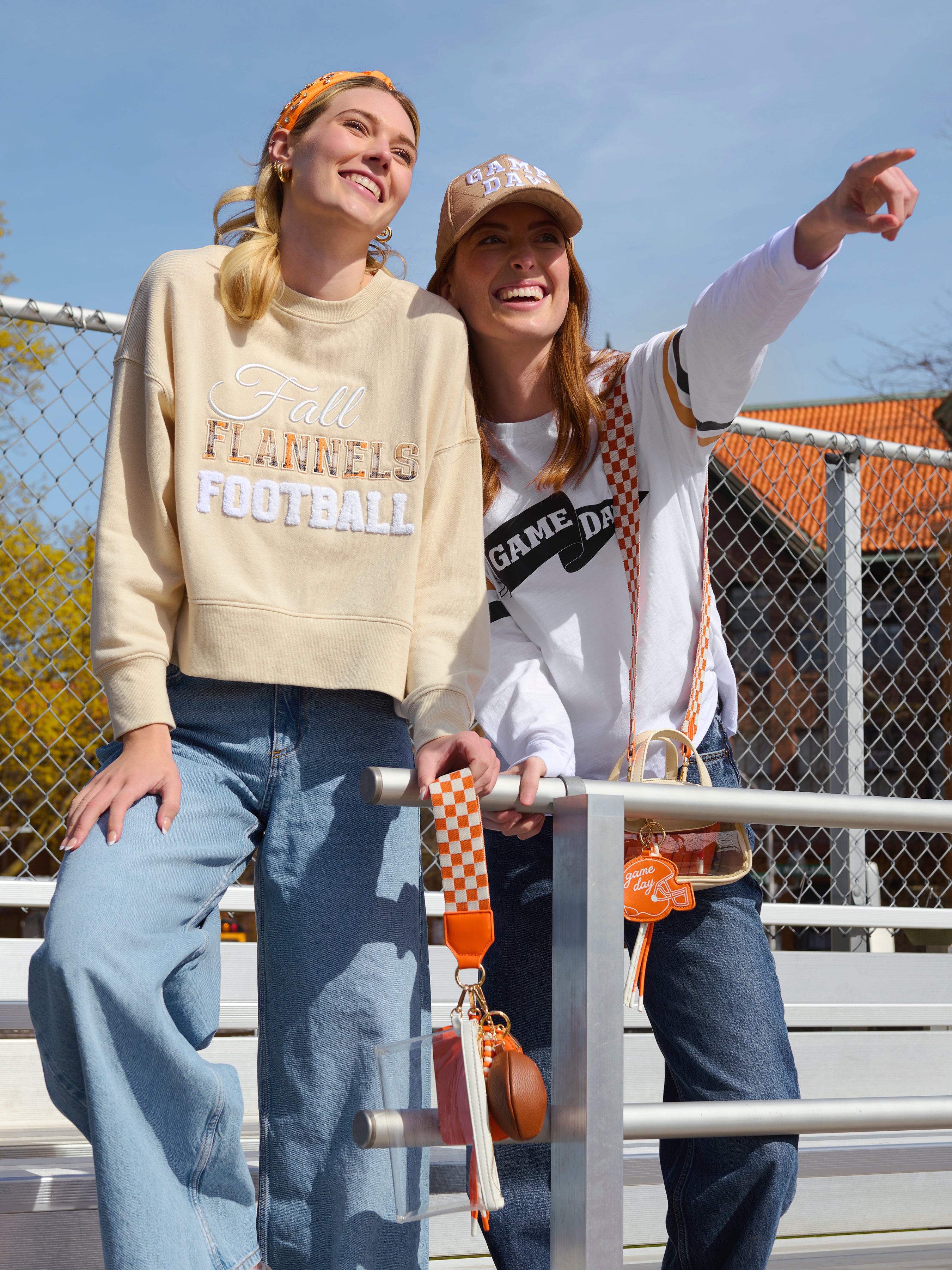 Shiraleah Assorted Set of 6 "Fall, Flannels, Football" Relaxed Sweatshirts TAN