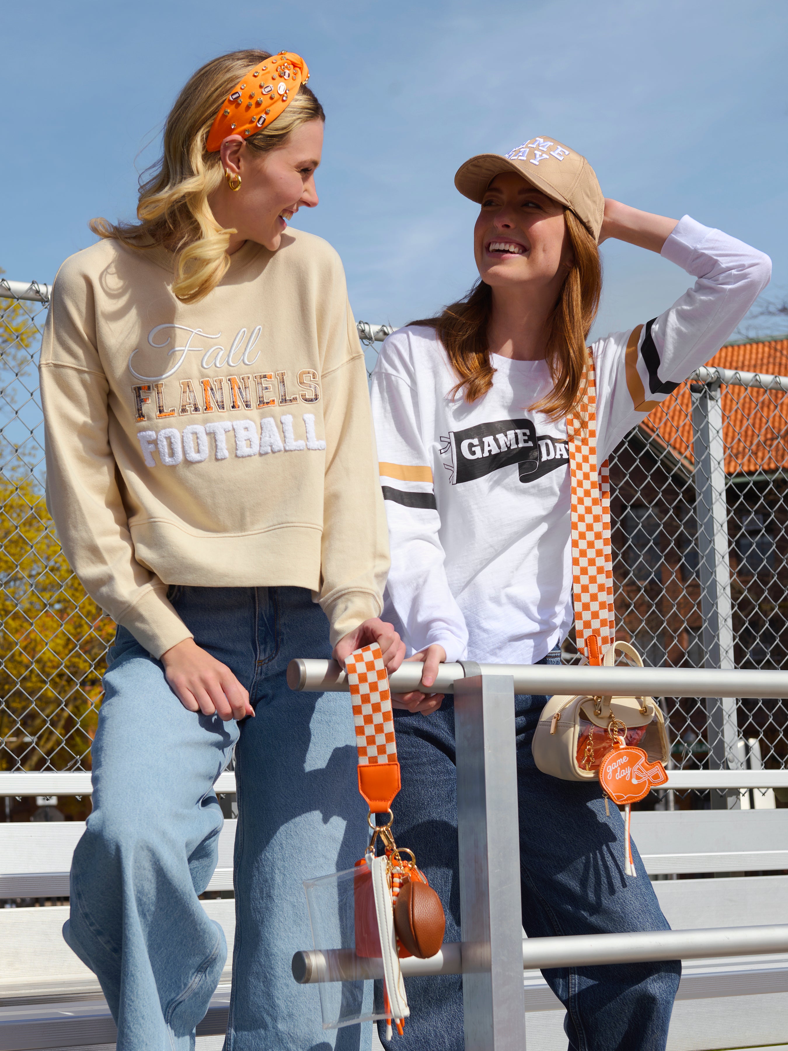 Shiraleah Assorted Set of 6 "Fall, Flannels, Football" Relaxed Sweatshirts TAN