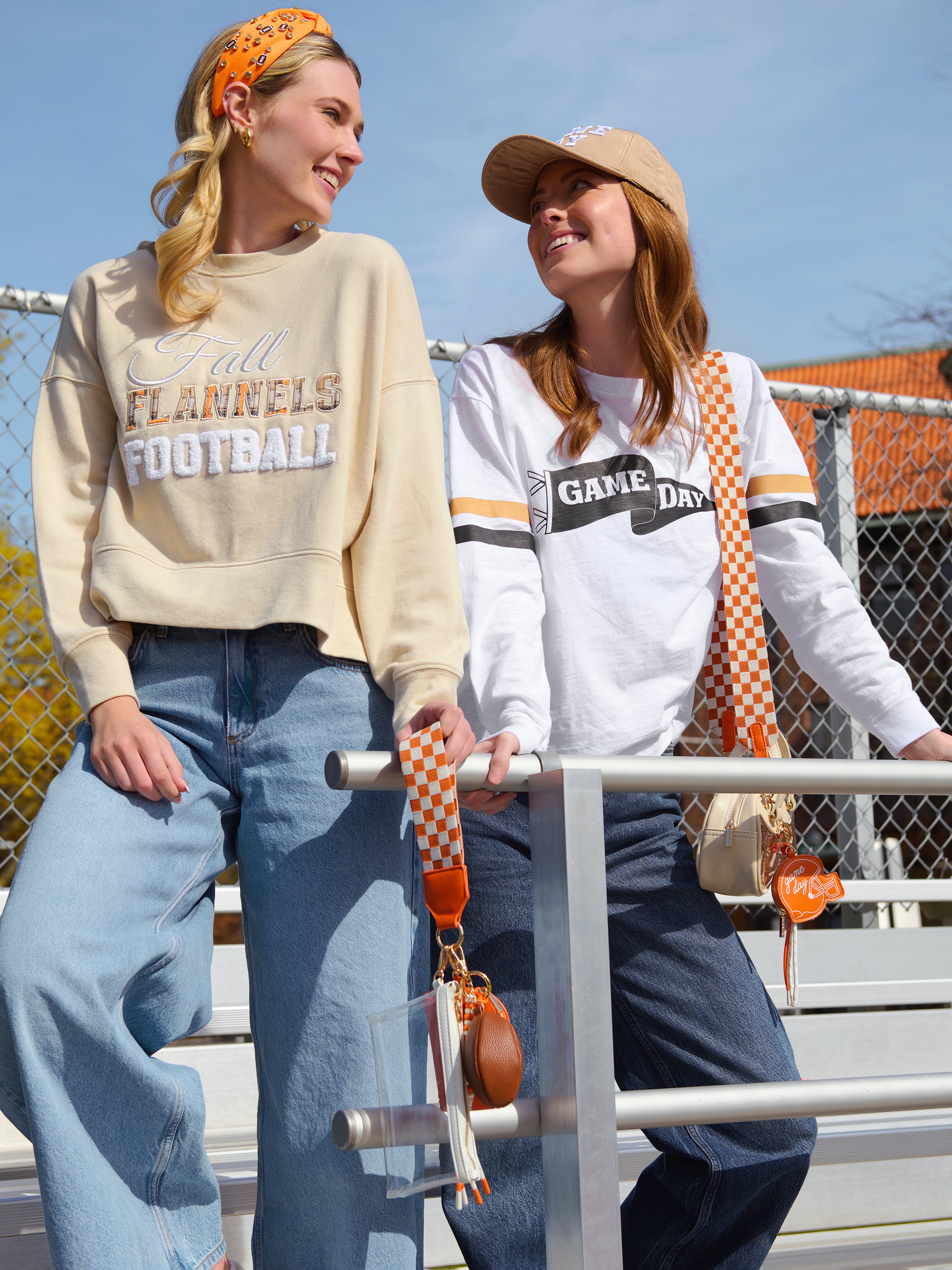 Shiraleah Assorted Set of 6 "Fall, Flannels, Football" Relaxed Sweatshirts TAN