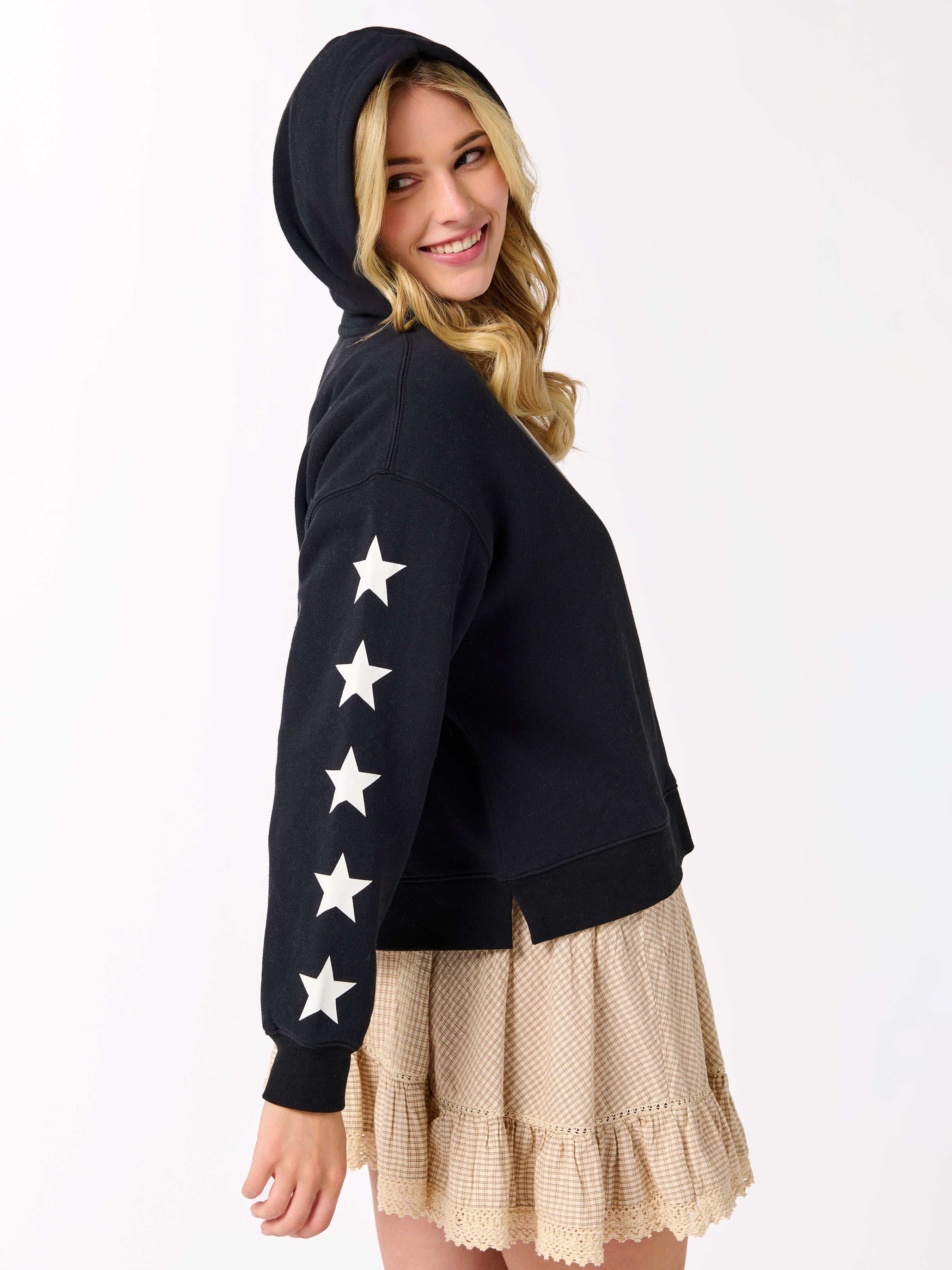 Shiraleah Assorted Set of 6 Stars Relaxed Hoodies BLACK