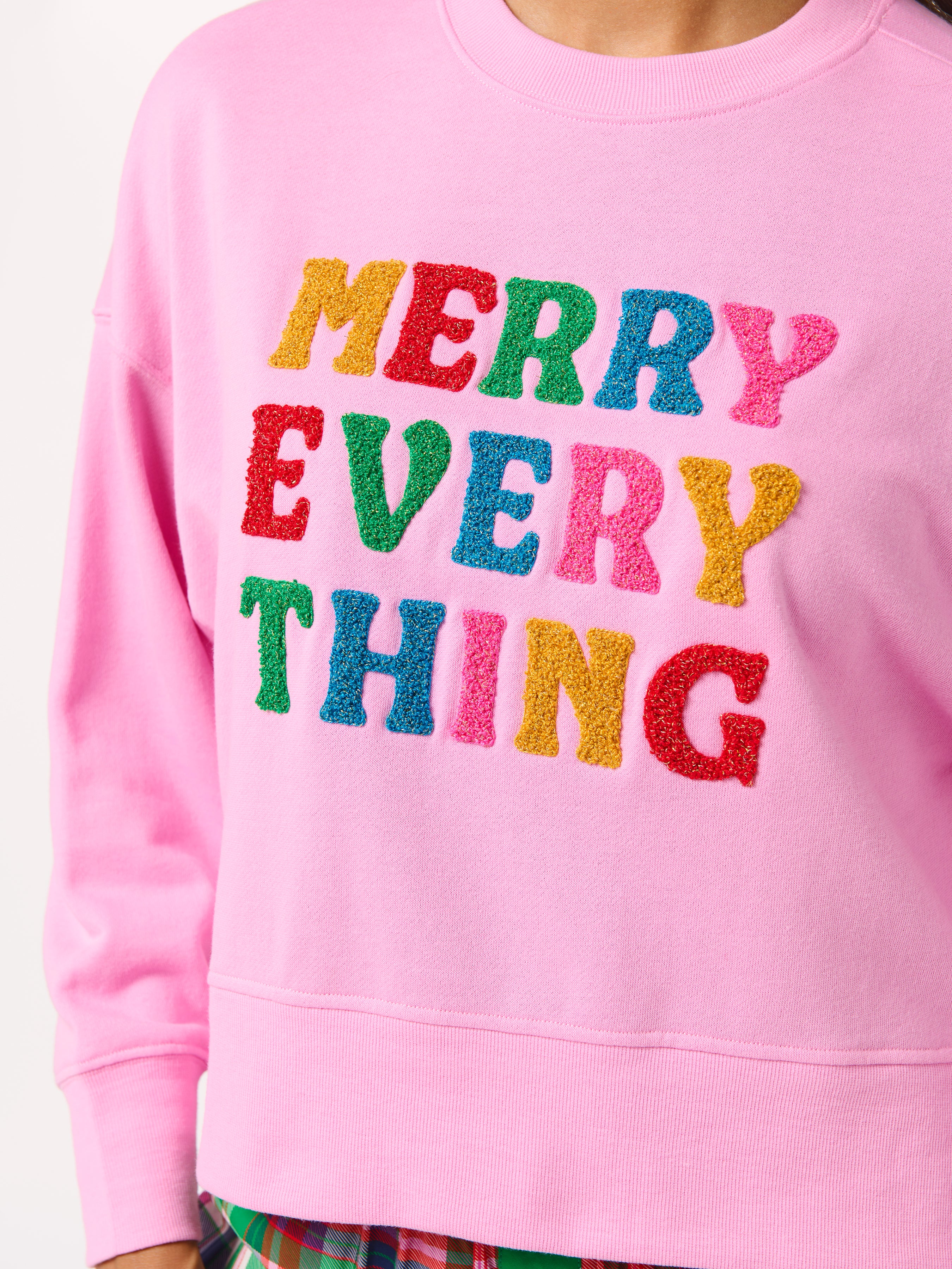 Shiraleah "Merry Everything" Relaxed Sweatshirt, Candy Pink