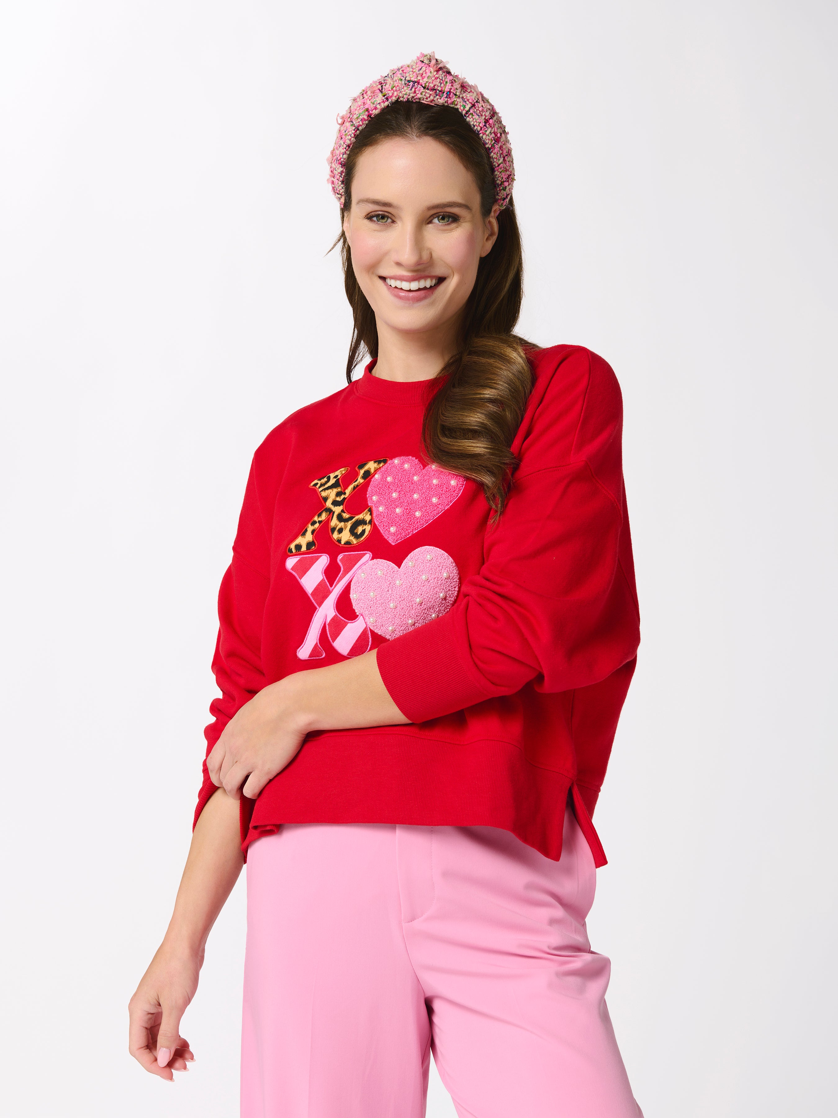 Shiraleah "XOXO" Relaxed Sweatshirt, Red