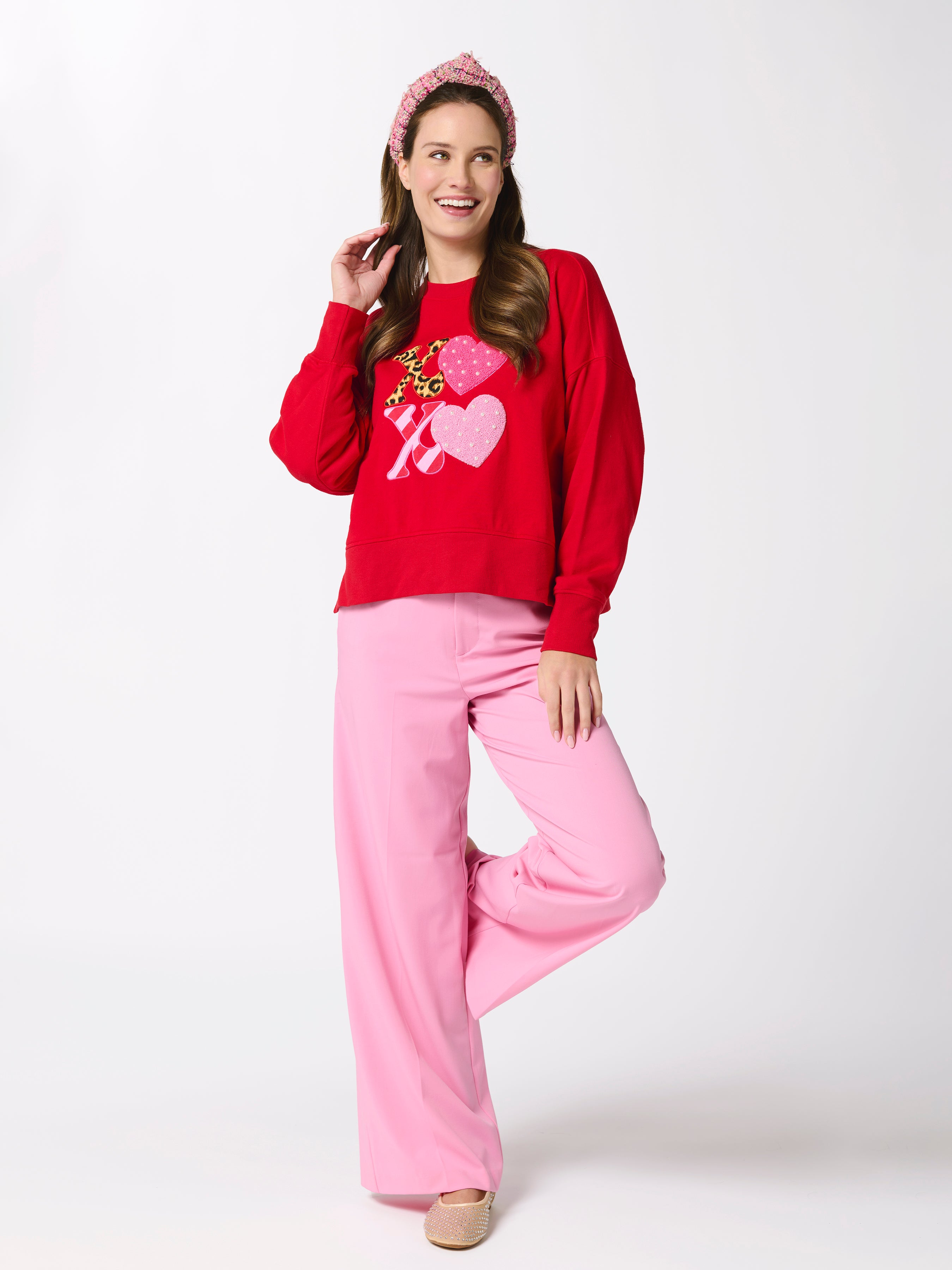 Shiraleah "XOXO" Relaxed Sweatshirt, Red