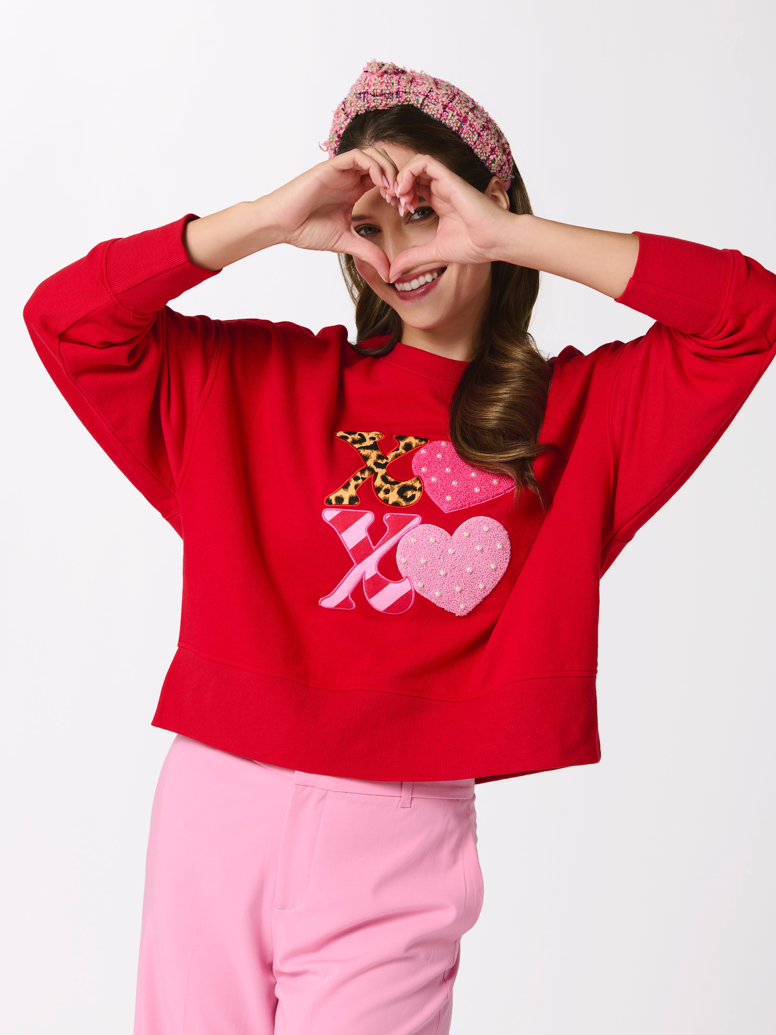 Shiraleah "XOXO" Relaxed Sweatshirt, Red